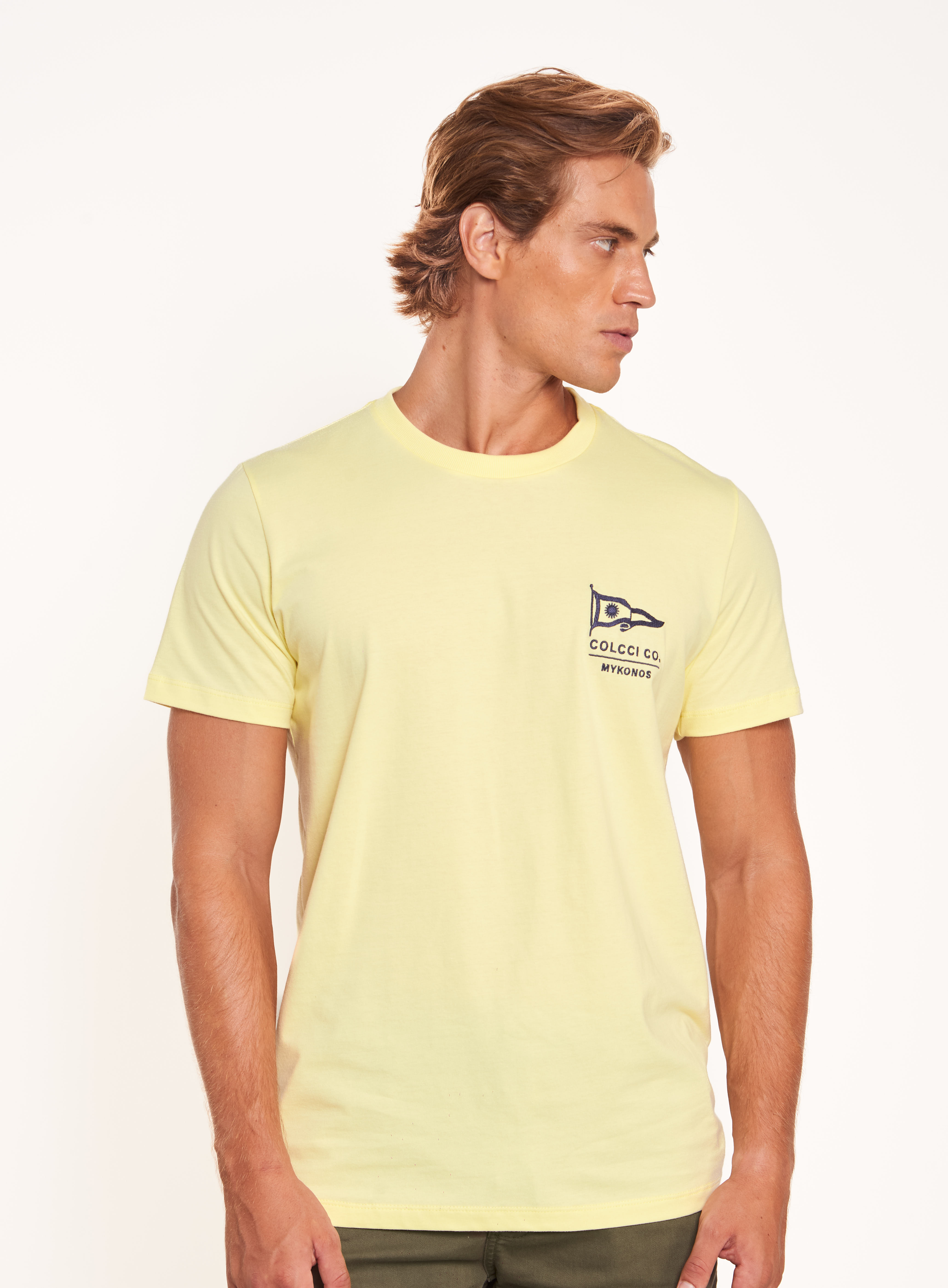 CAMISETA BORDADA G AMARELO SOLE
