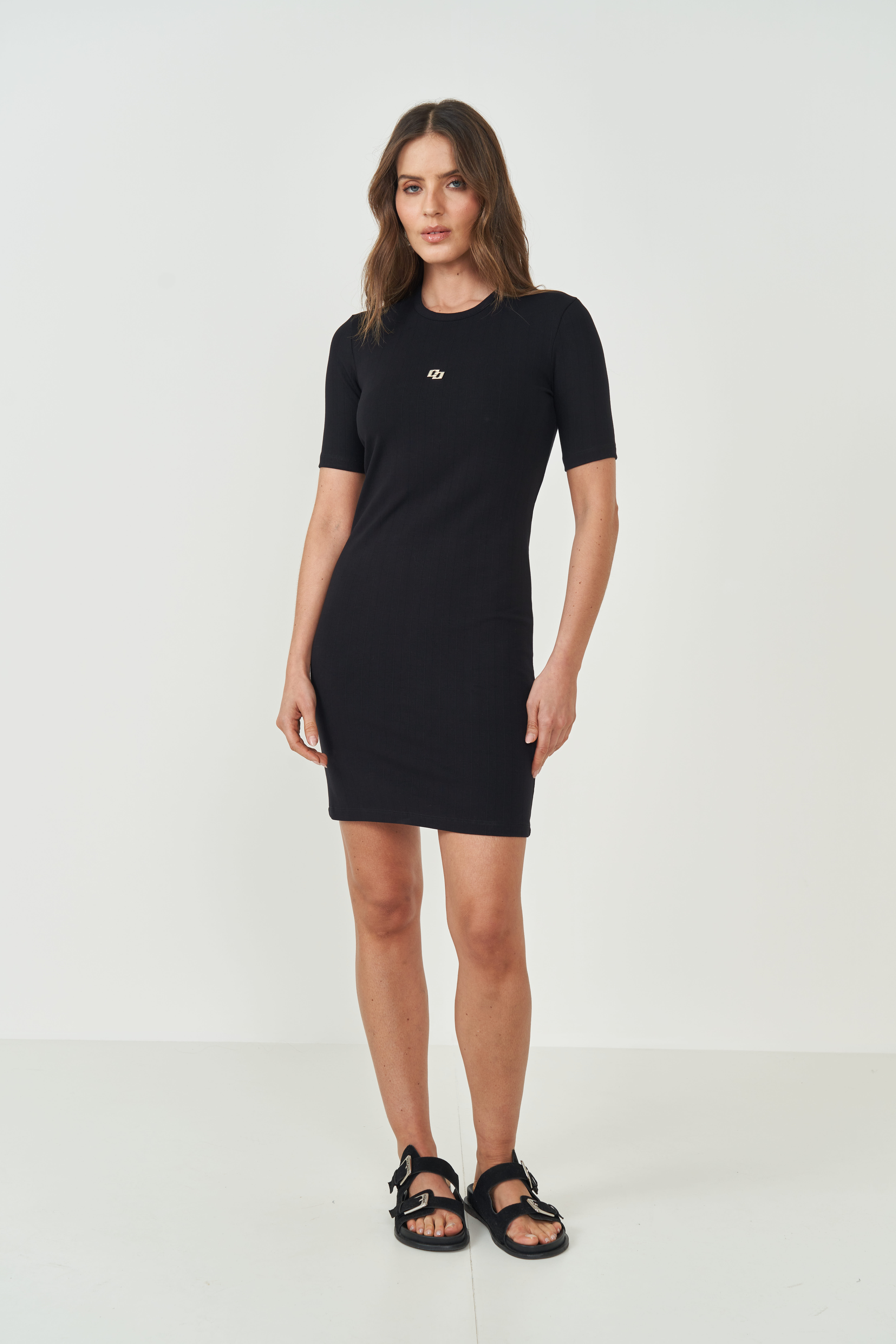 VESTIDO CANELADO P PRETO