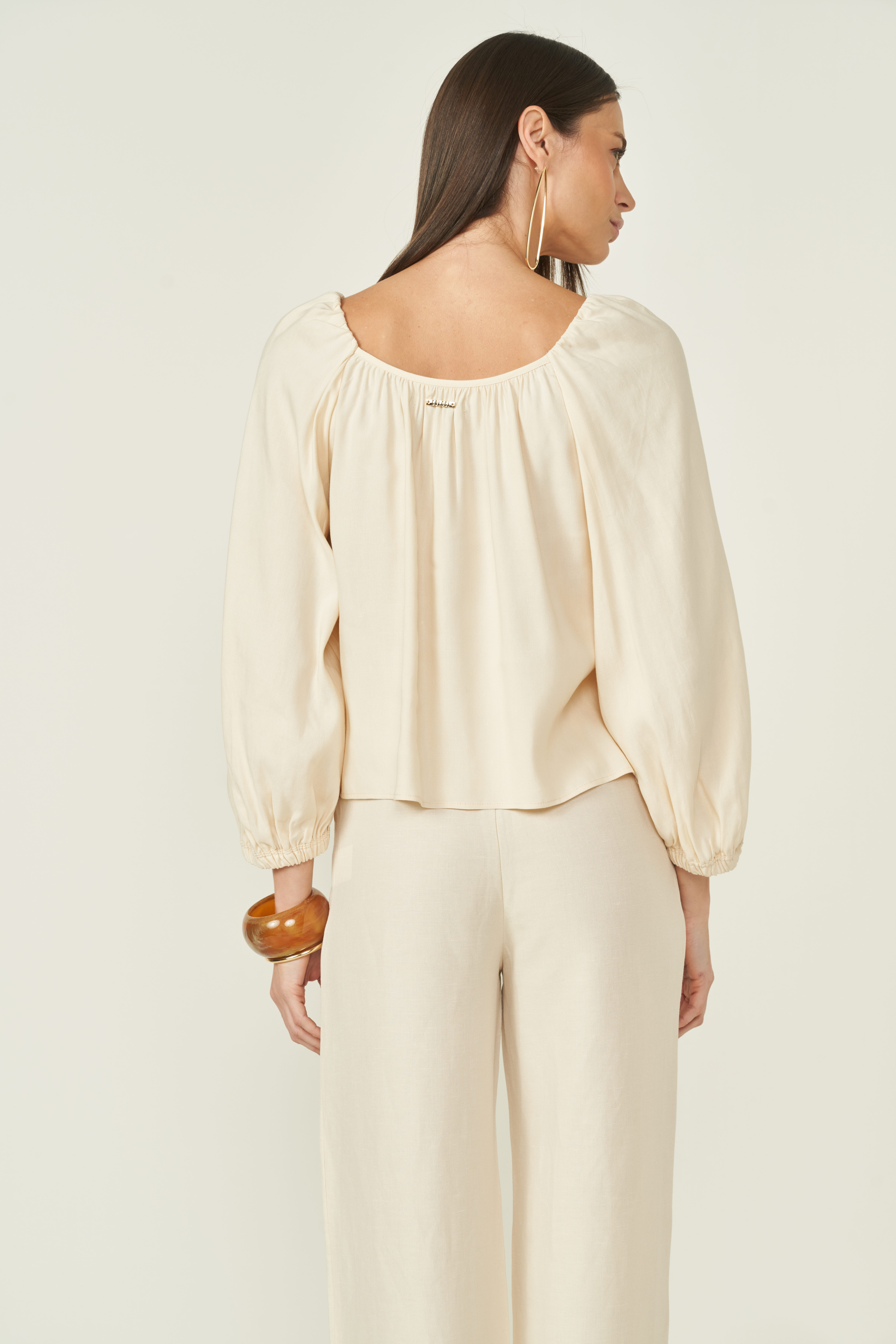 BLUSA LINHO G BEGE AFFOGATO