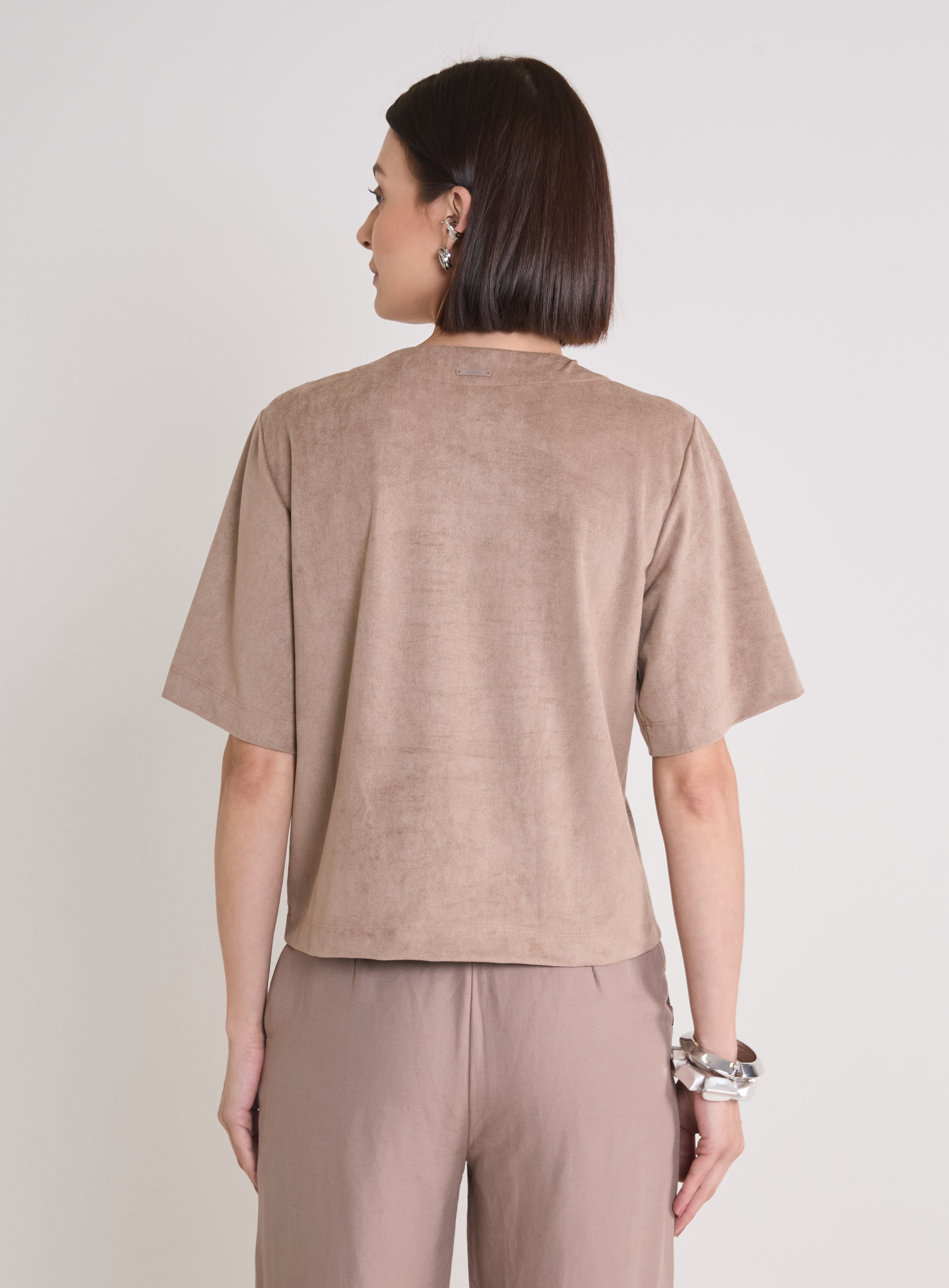 BLUSA SUEDE G MARROM NOZ MOSCADA