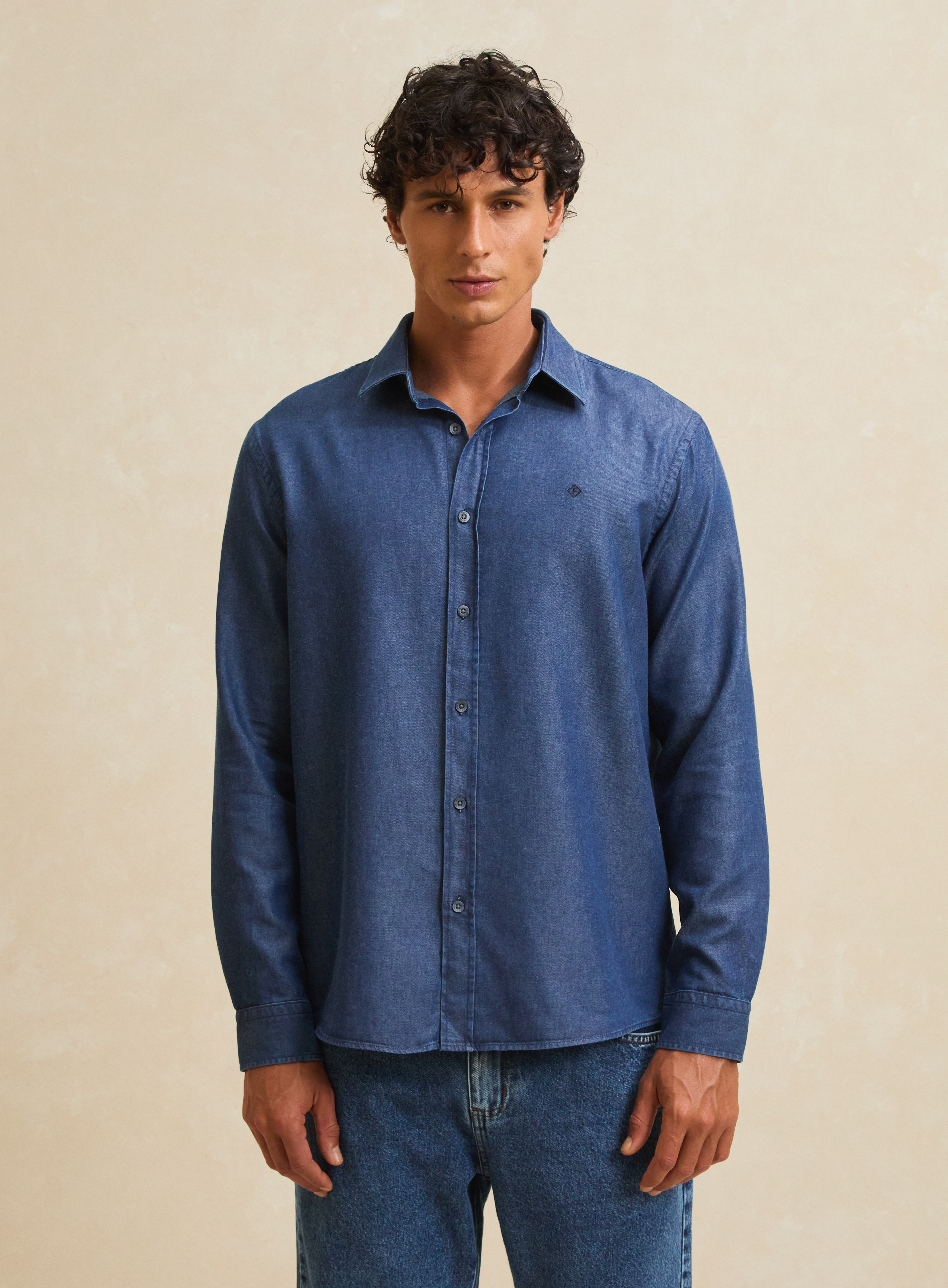CAMISA JEANS RELAX GG INDIGO