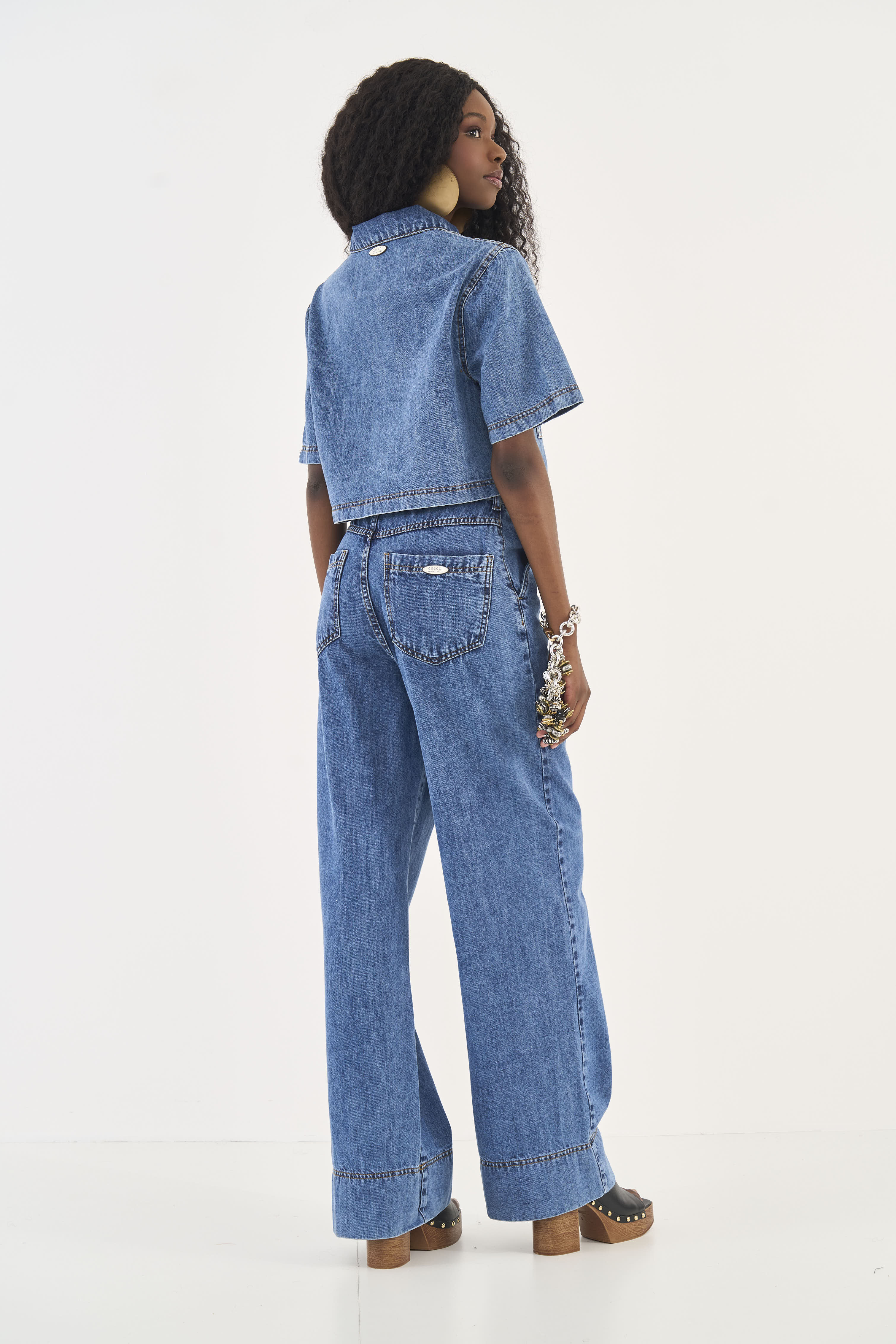 CALÇA JEANS JOANA WIDE 42 INDIGO