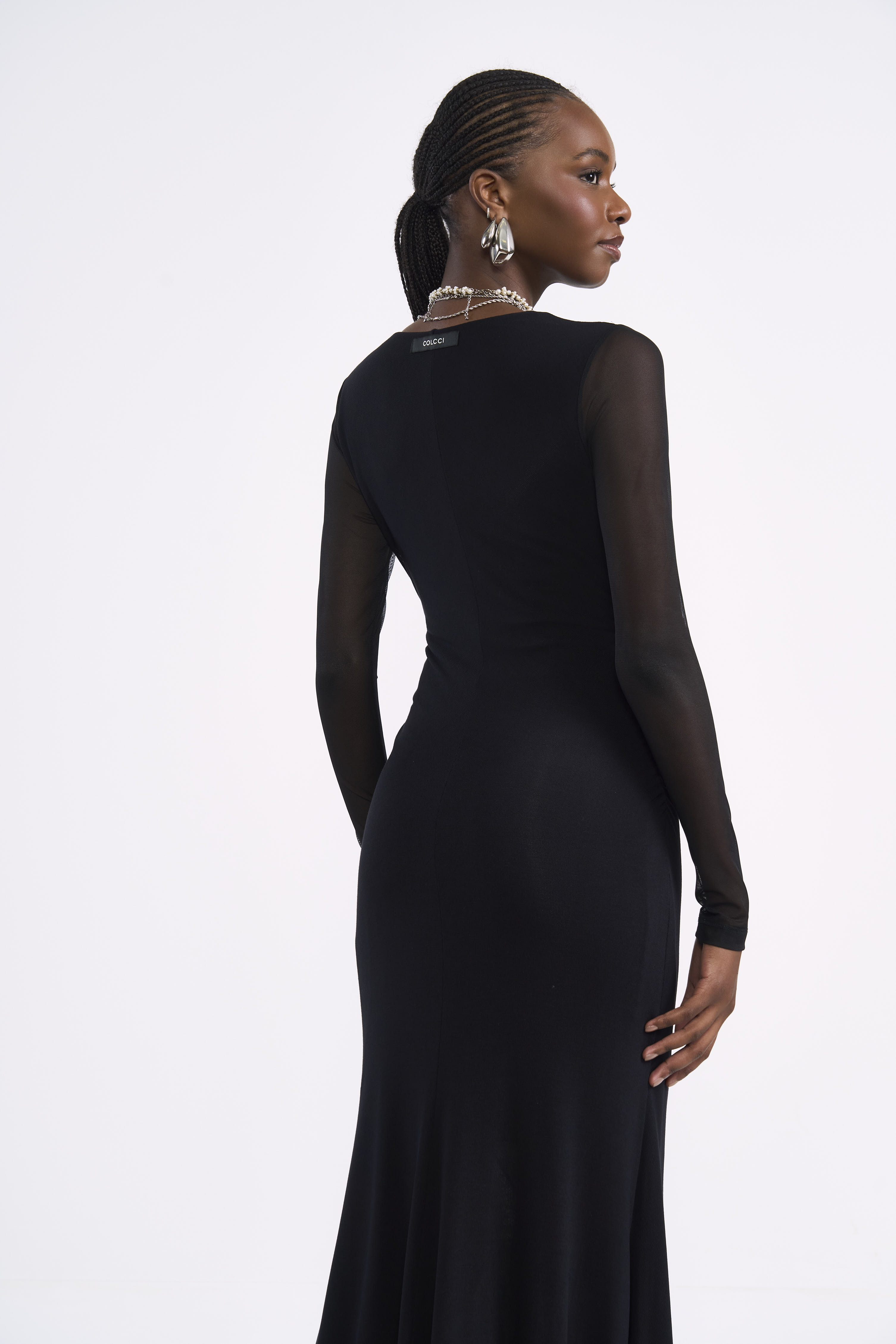 VESTIDO DETALHE TULE P PRETO