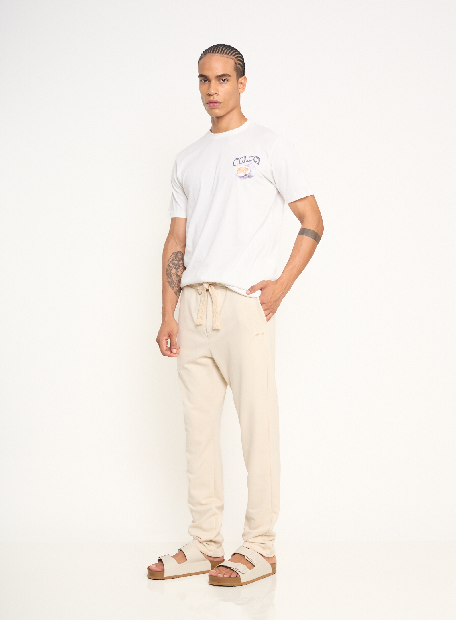 CALÇA MOLETOM G BEGE TAUPE