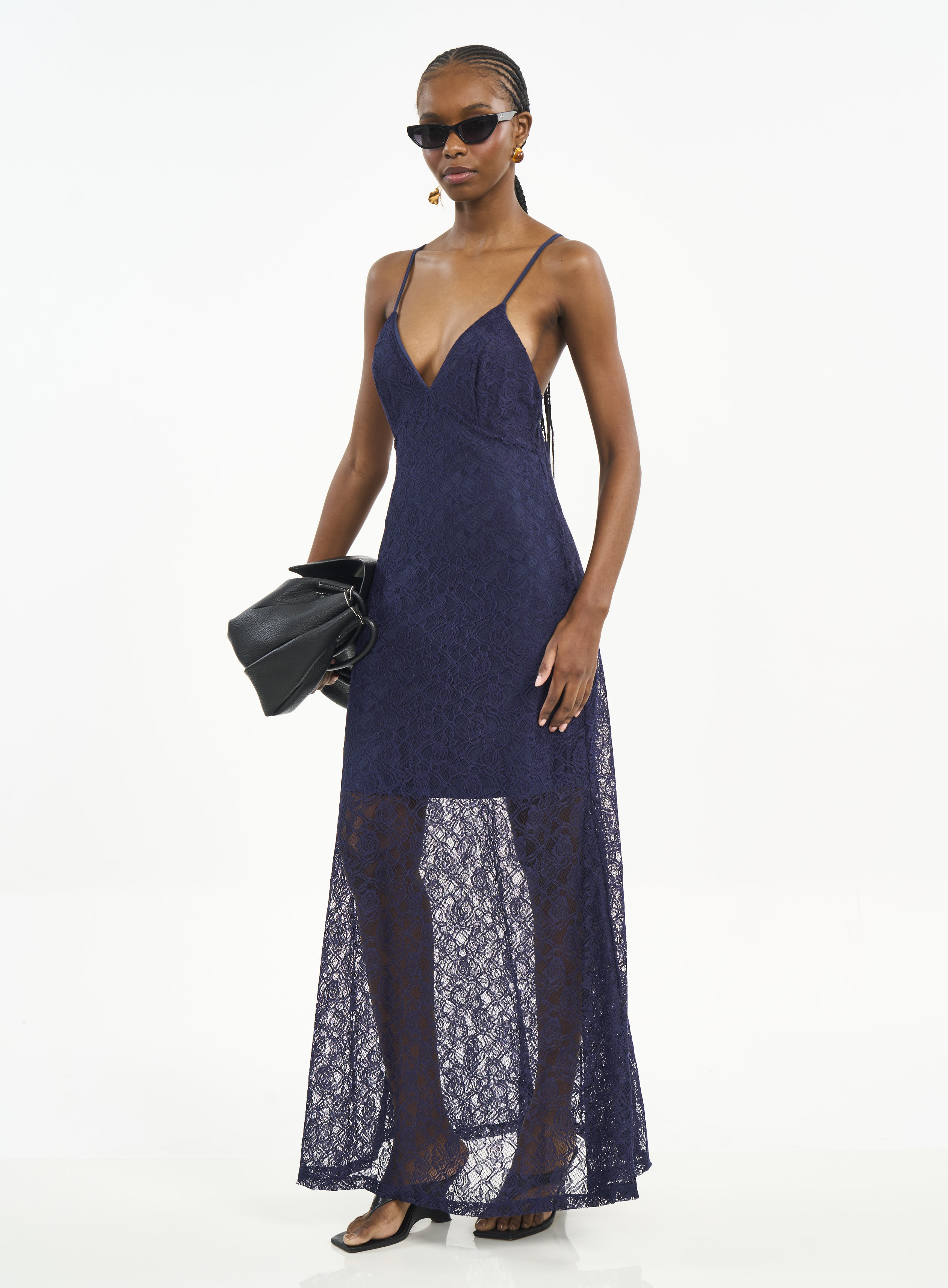 VESTIDO RENDA P AZUL OLYMPIC