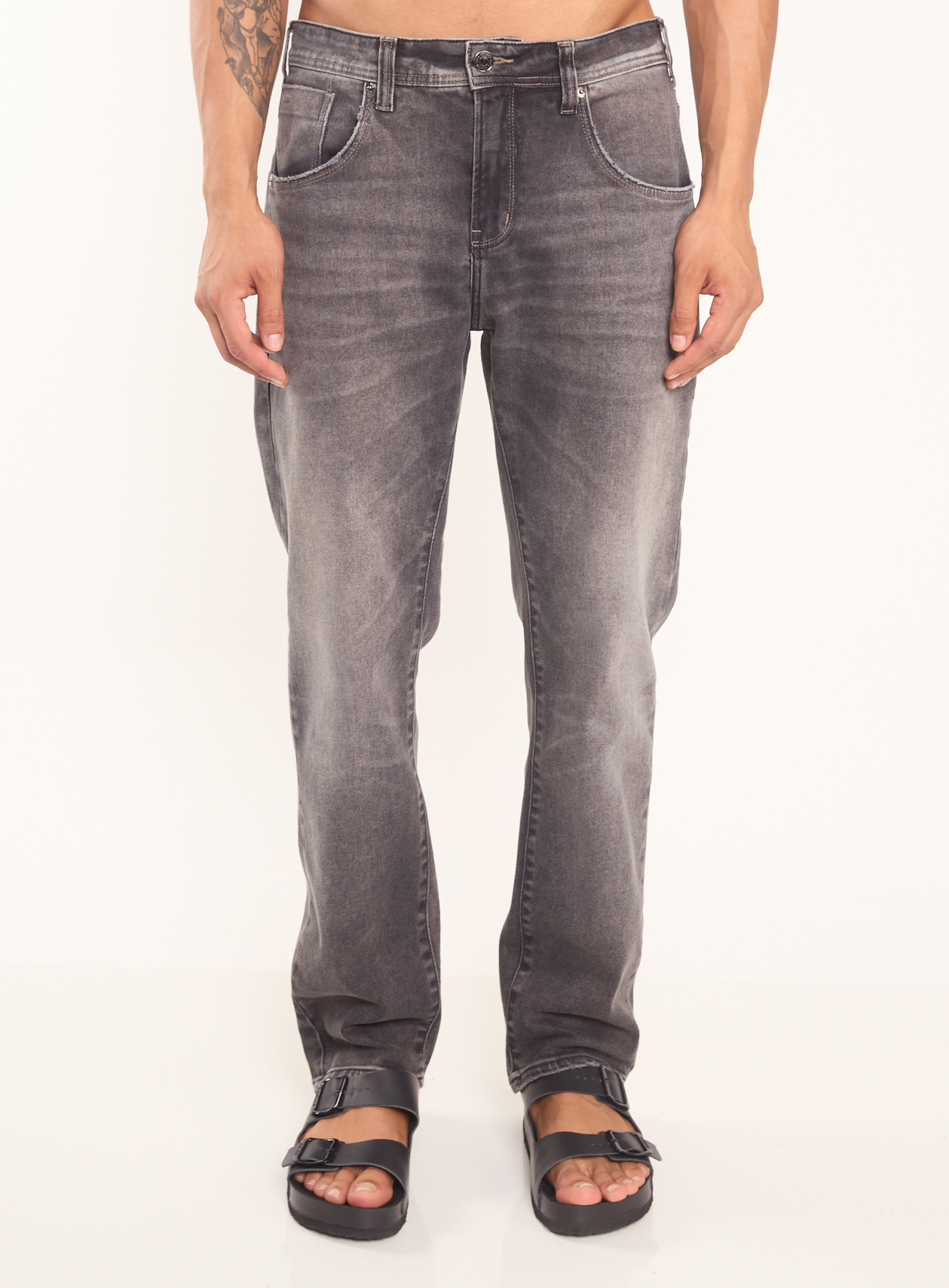CALÇA JEANS RETA 36 IND.PRETO