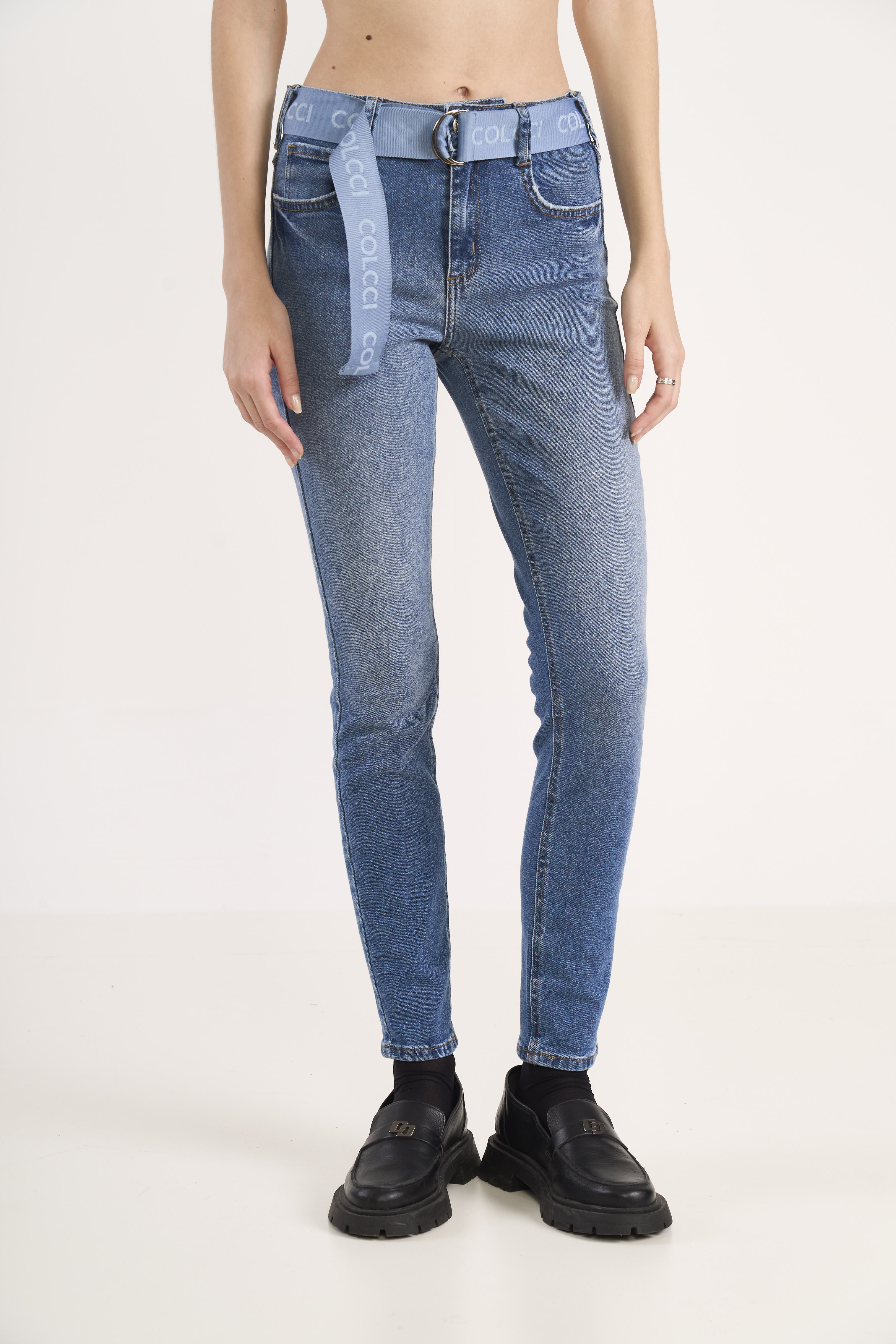 CALÇA JEANS BIA COM CINTO 40 INDIGO