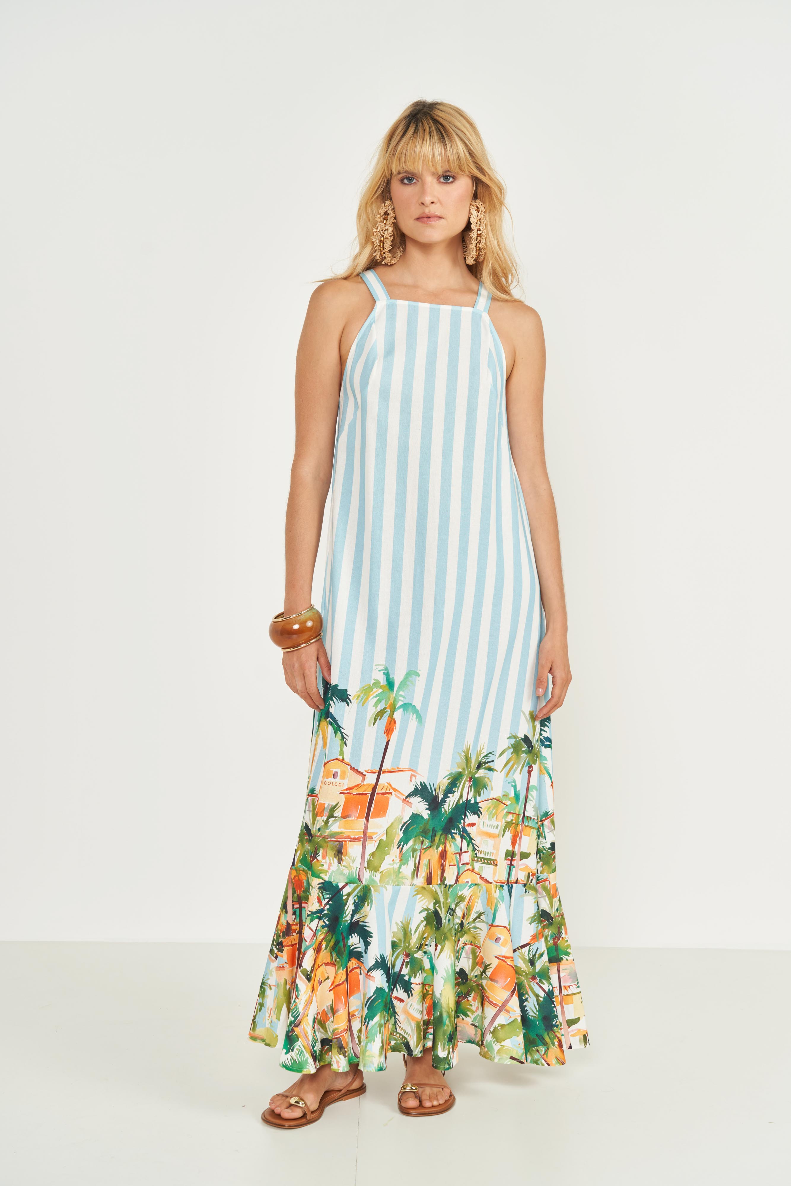 VESTIDO LINHO ESTAMPADO M LITORAL II