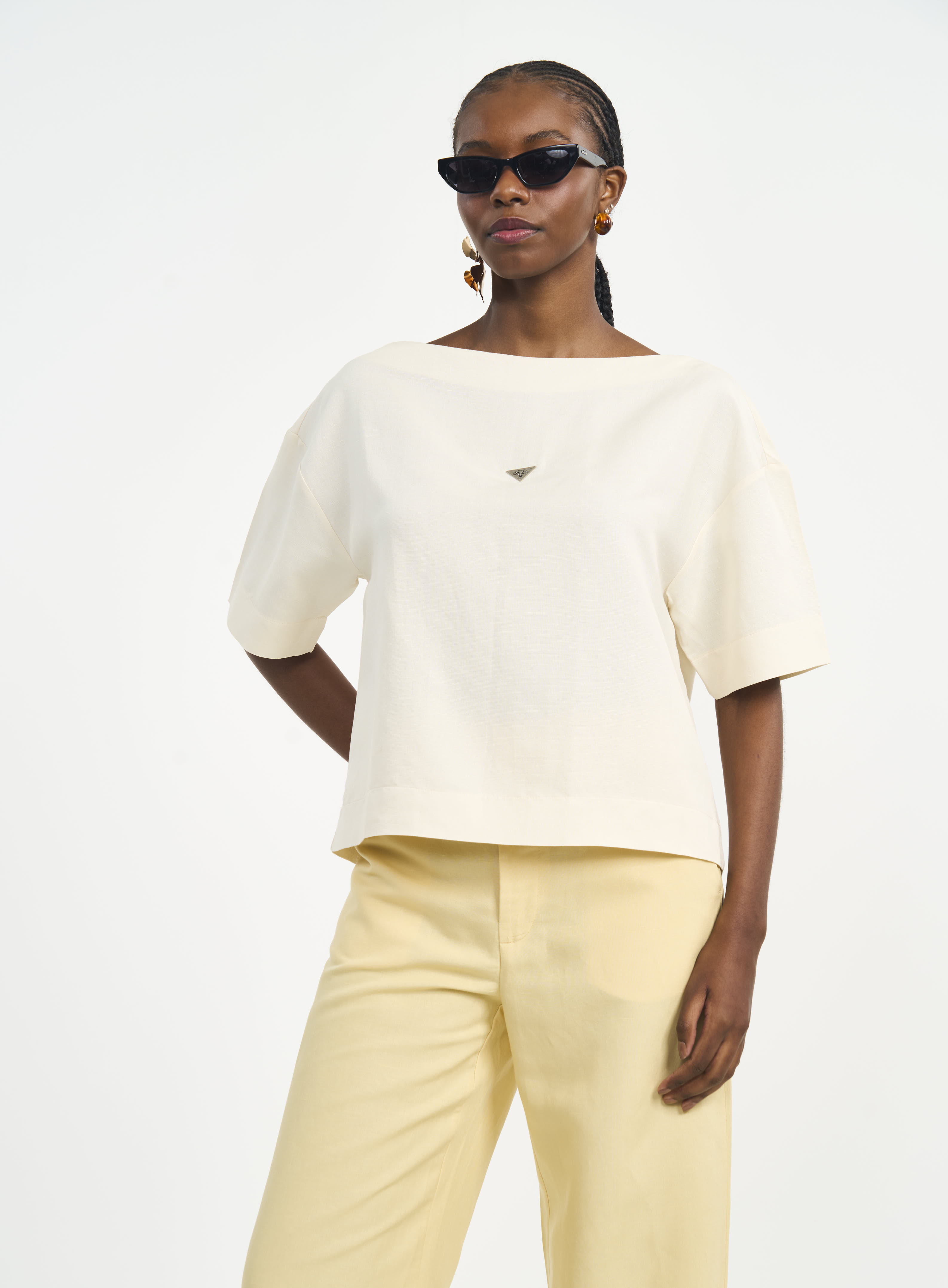 CAMISETA LINHO M BEGE AFFOGATO