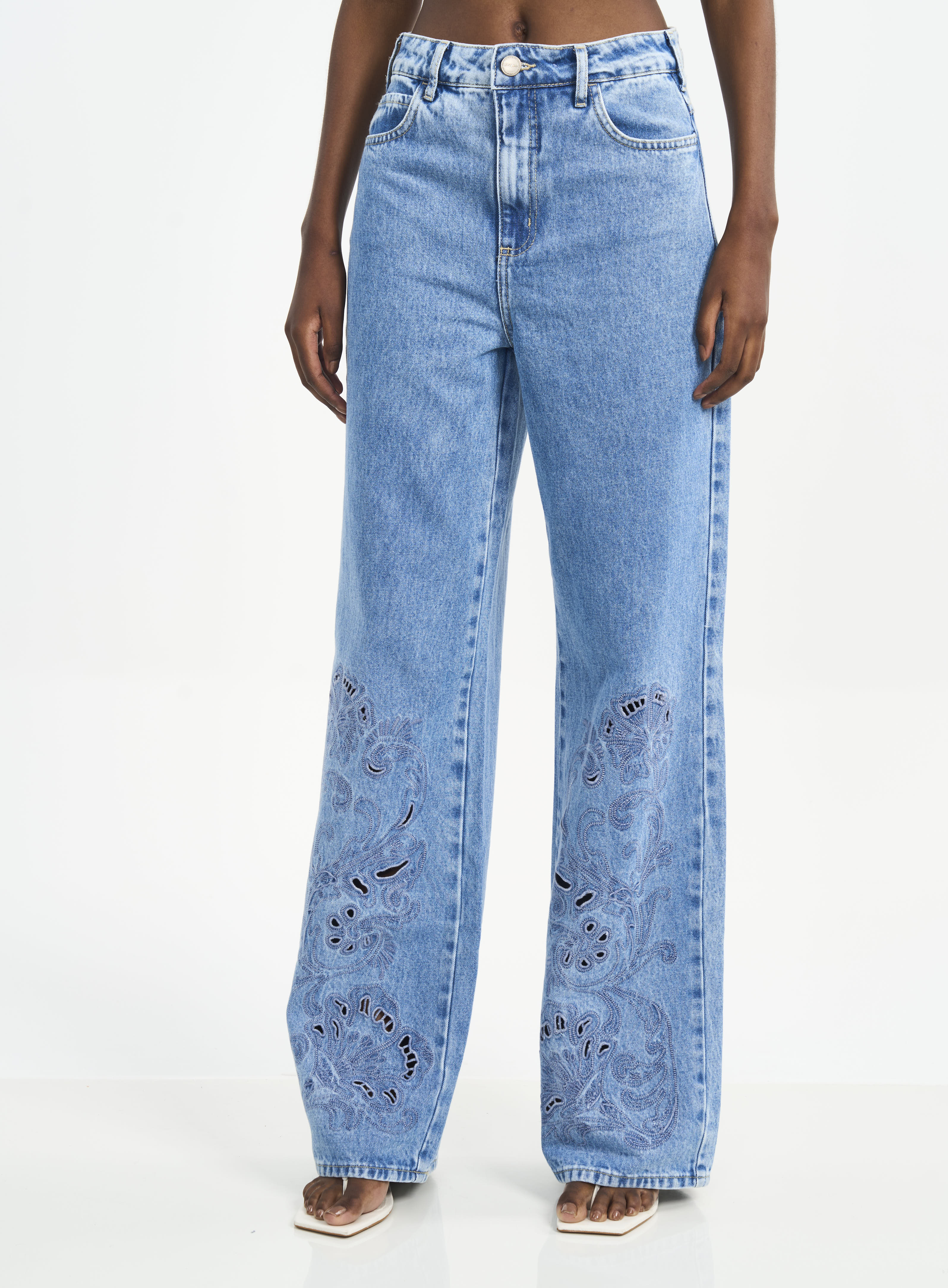 CALÇA JEANS JULIETTE BORDADA 36 INDIGO