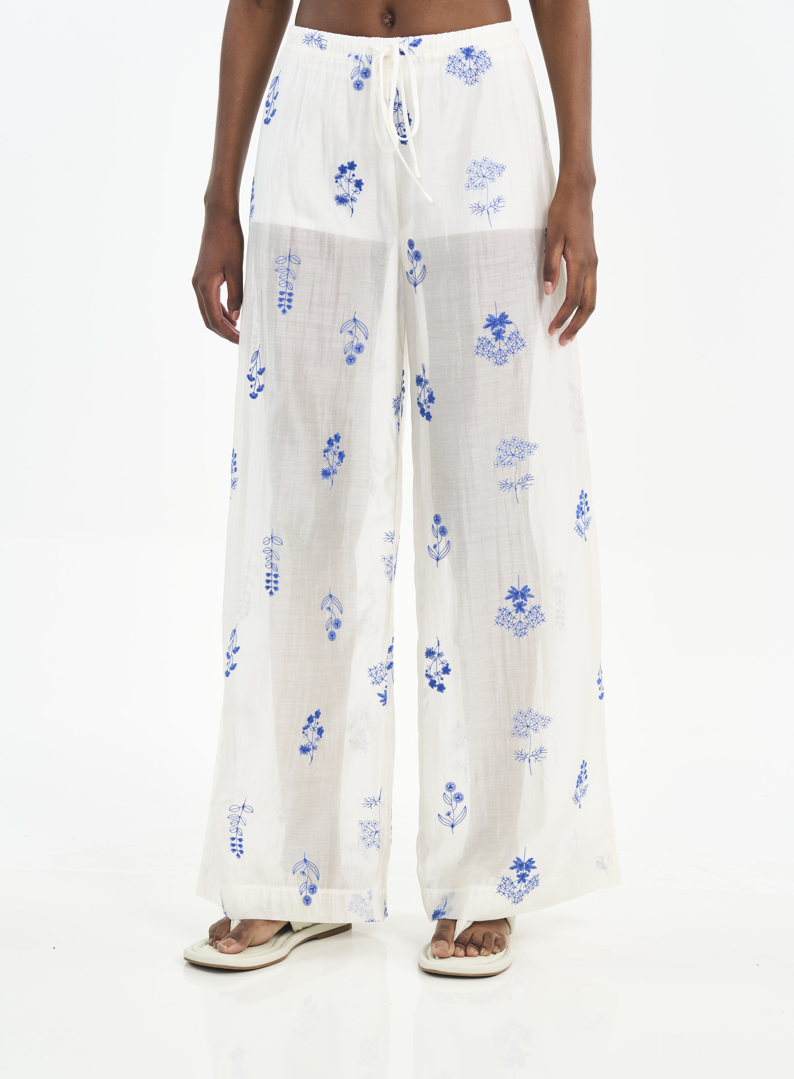 CALÇA BORDADA P OFF/AZUL