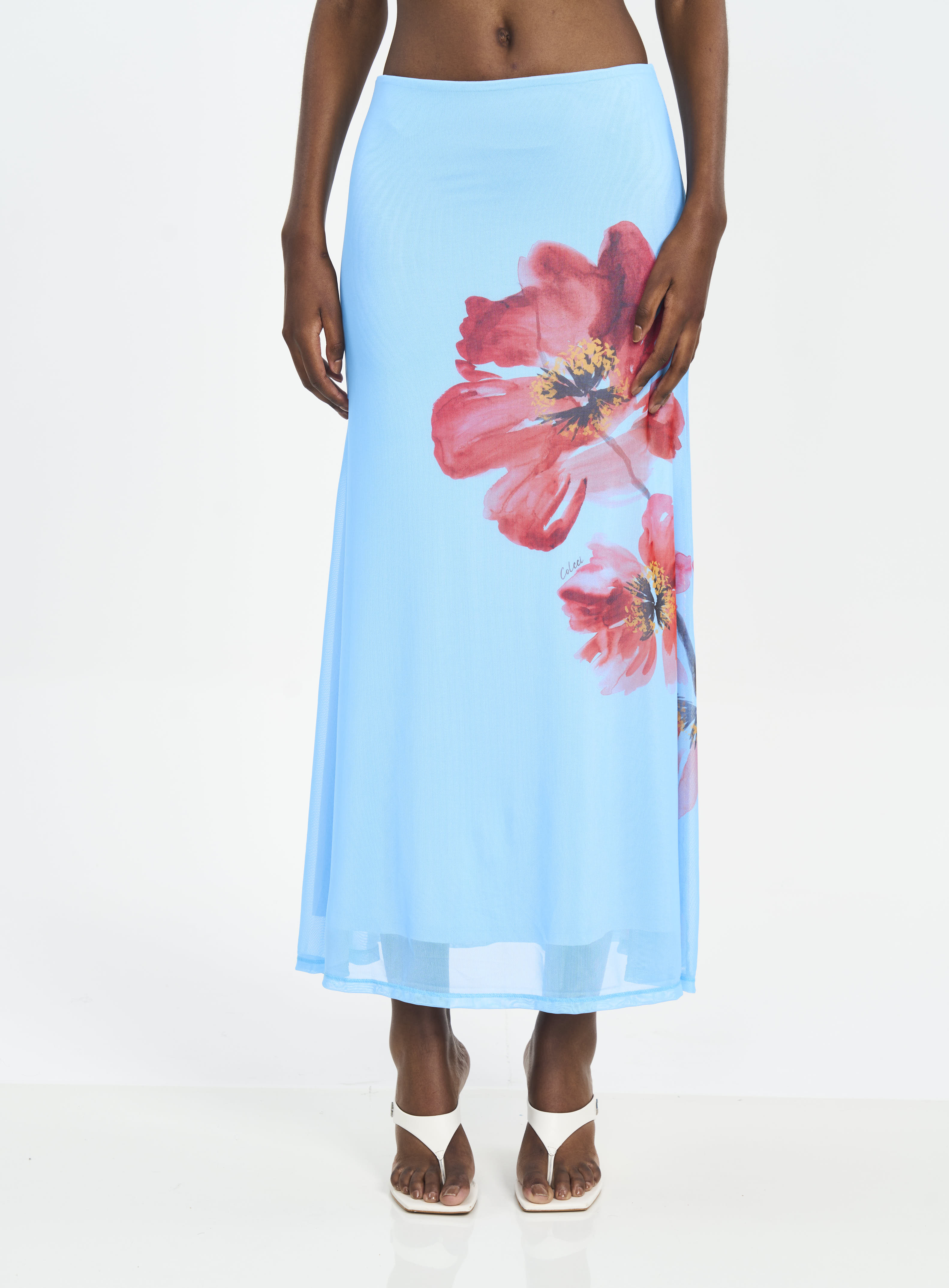 SAIA TULE ESTAMPADO M AZUL