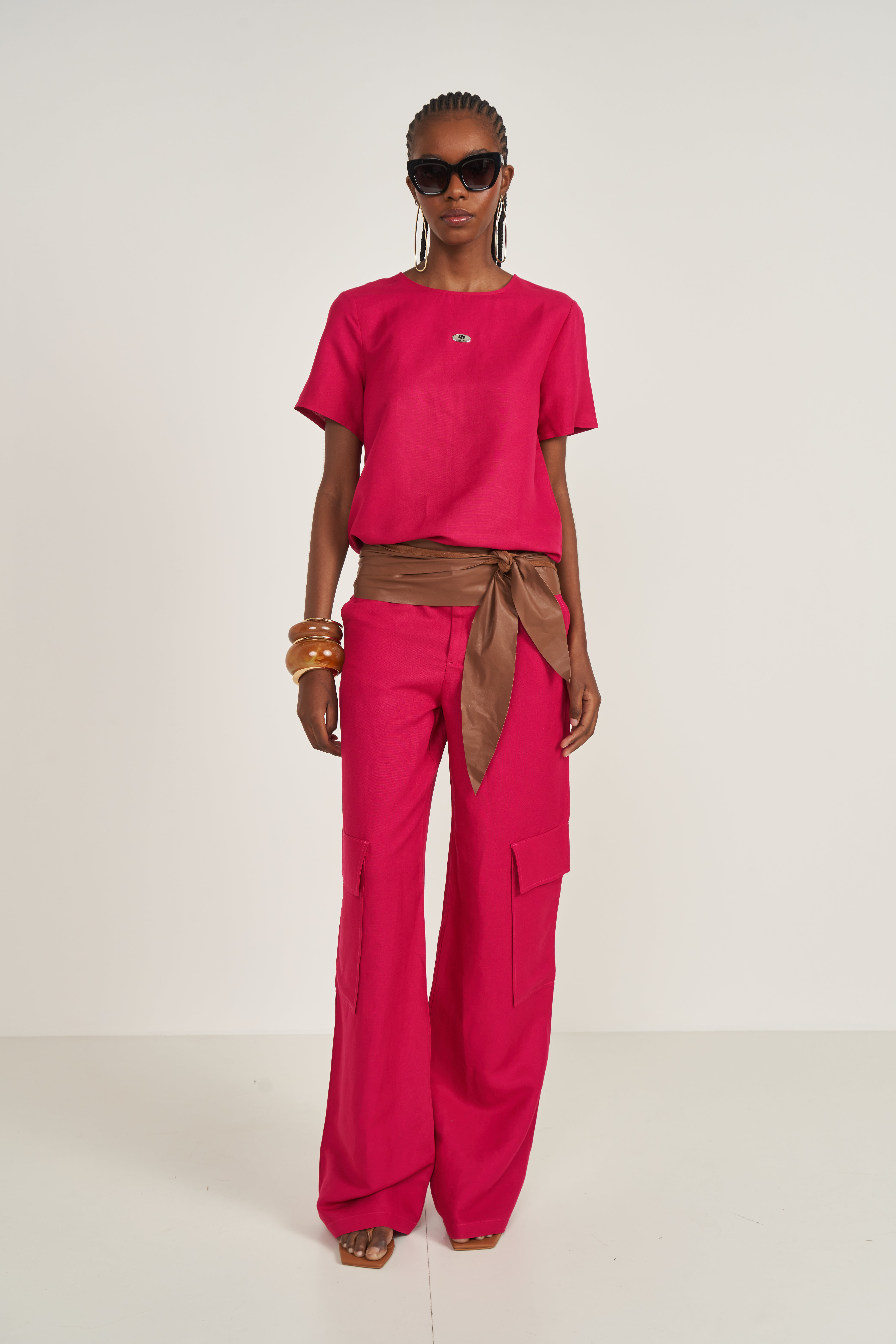 CAMISETA LINHO M ROSA PINK SOUQ