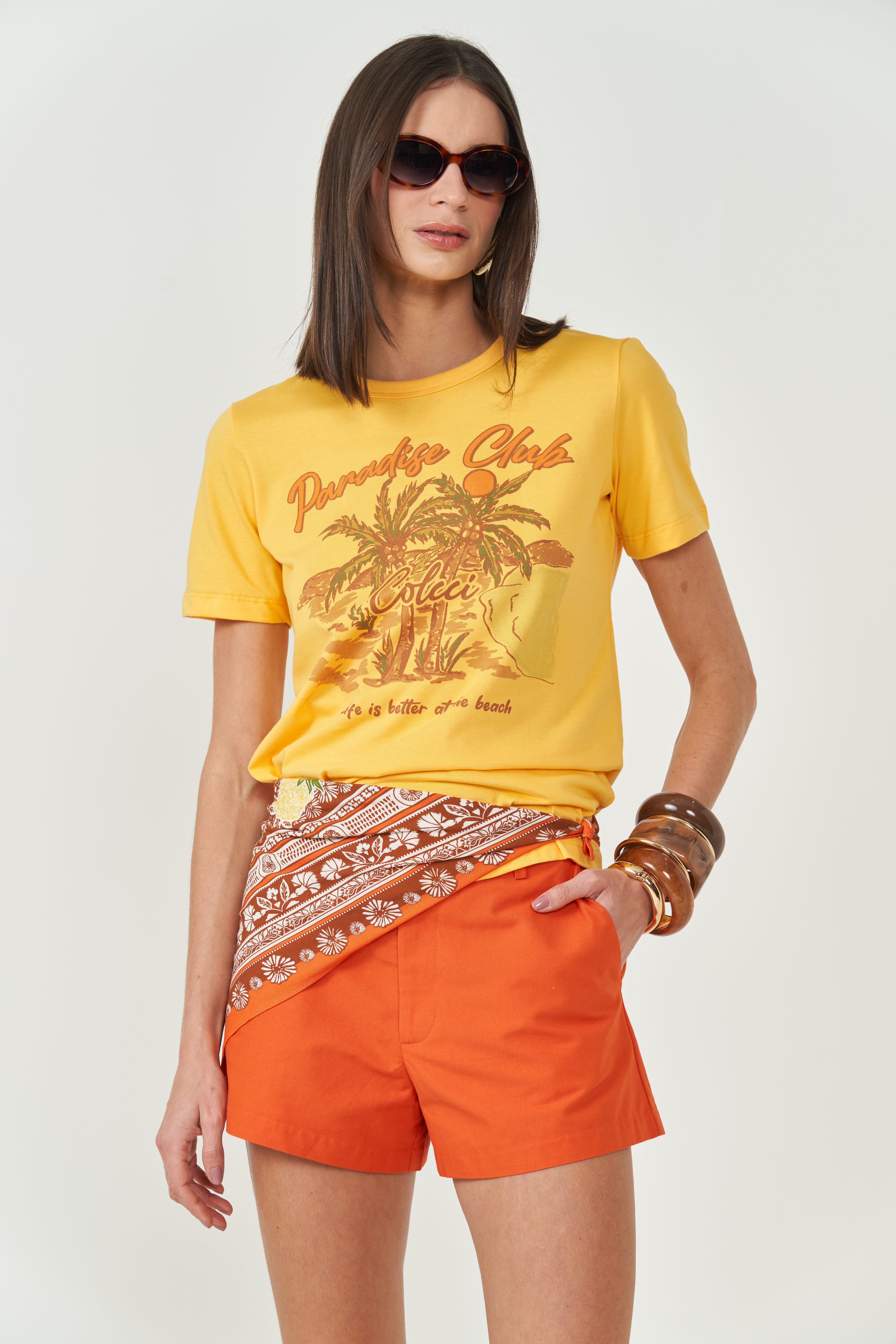 CAMISETA ESTAMPADA P AMARELO MACAO