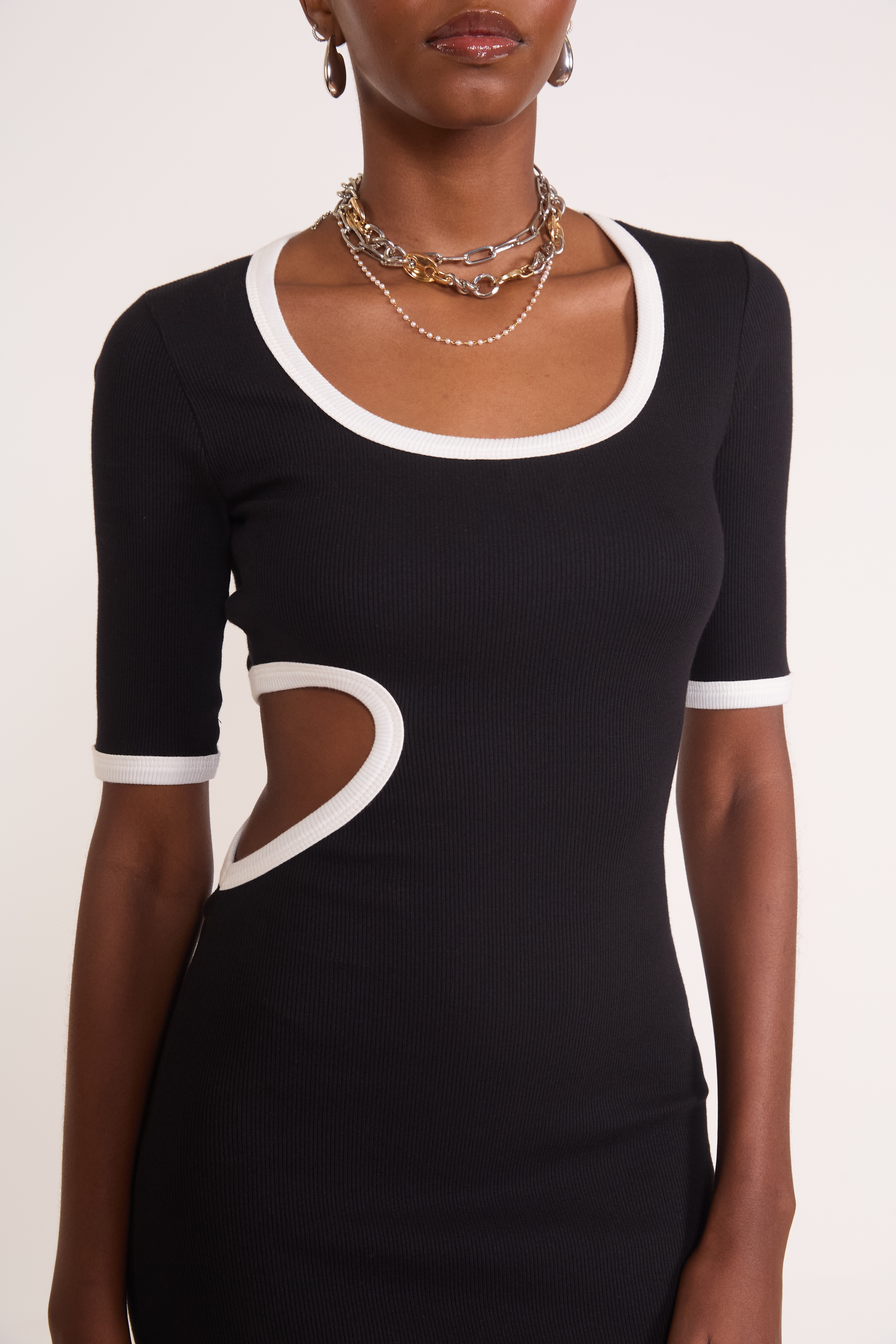VESTIDO CANELADO PP PRETO
