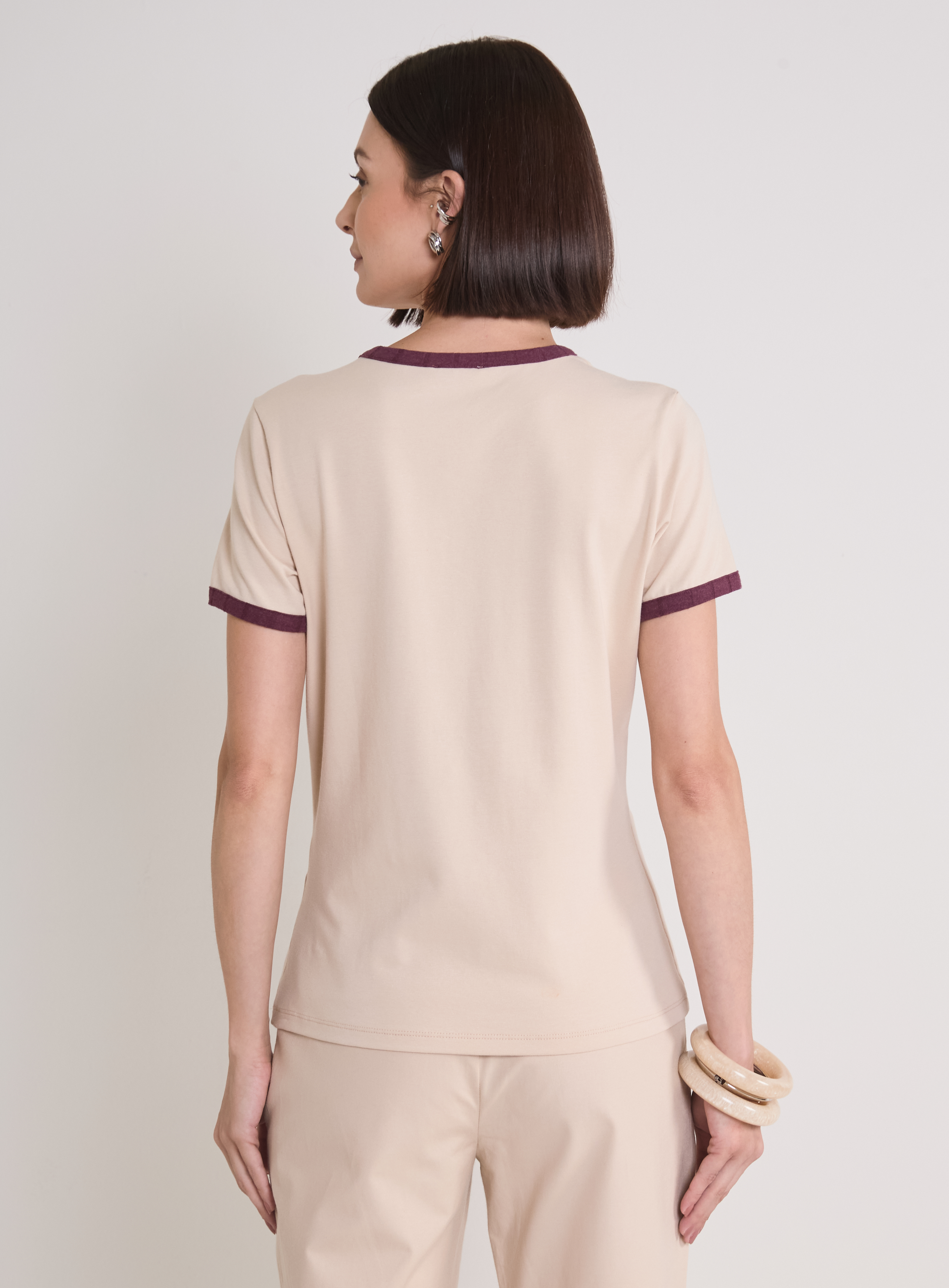 CAMISETA FORUM P BEGE/BORDO