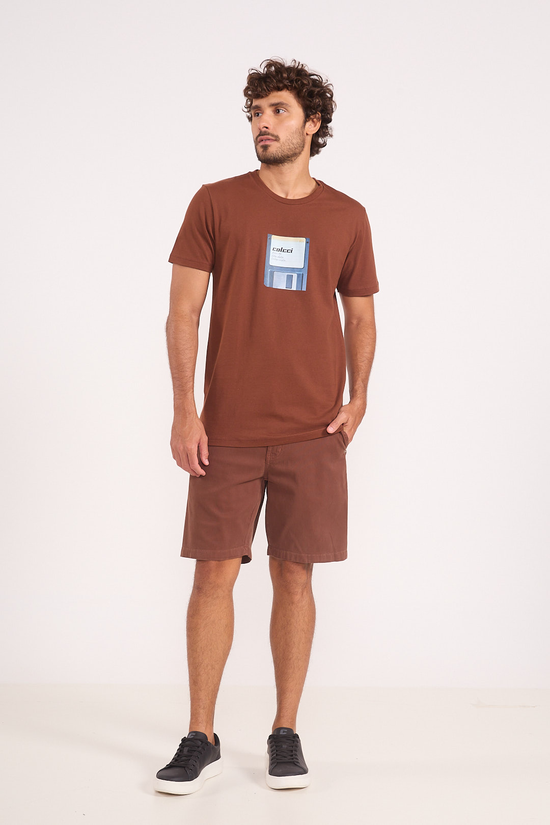 BERMUDA SARJA NEW DAVI 42 MARROM TIRAMISU