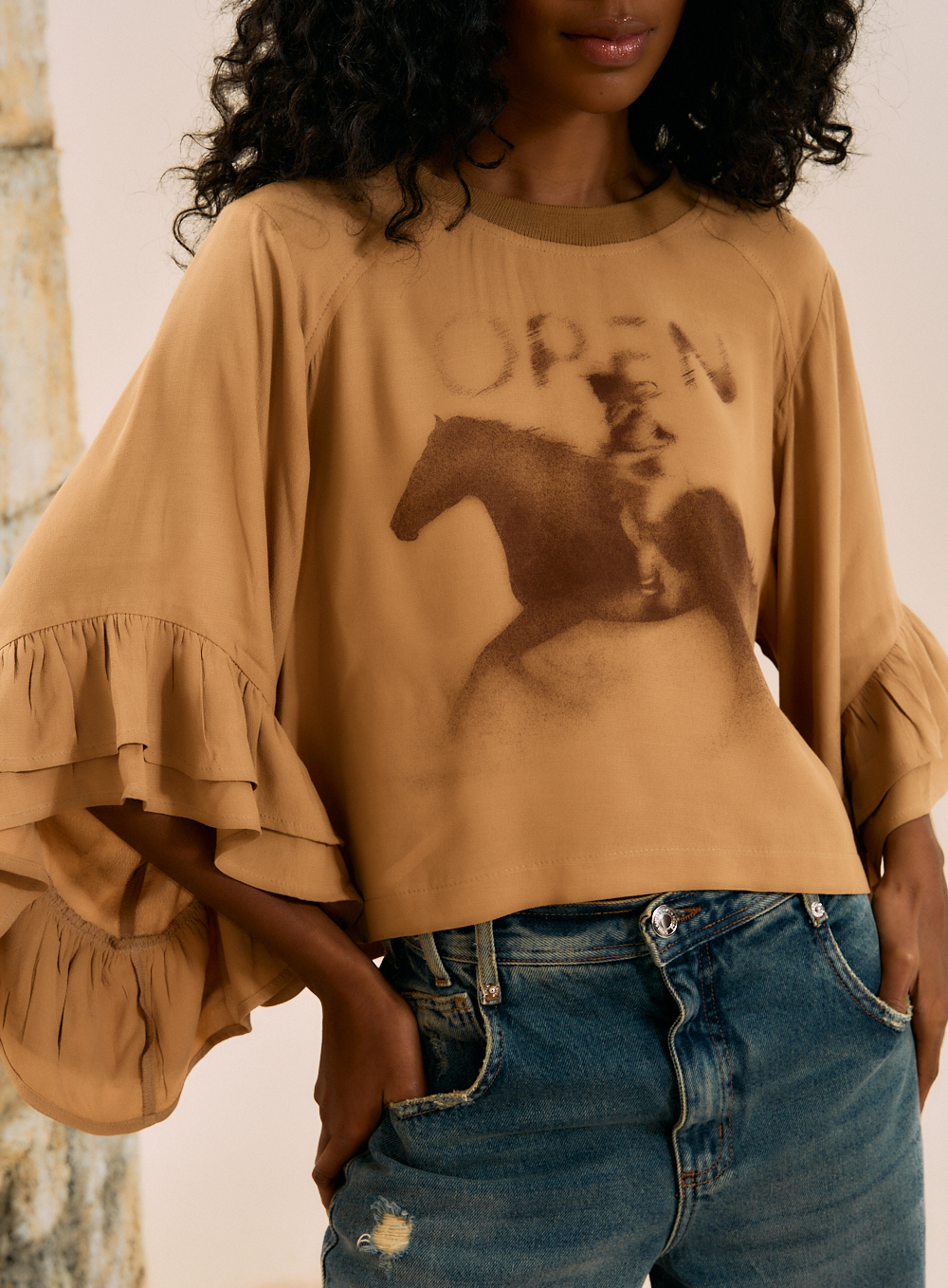 CAMISETA OPEN PP BEGE EGIDO