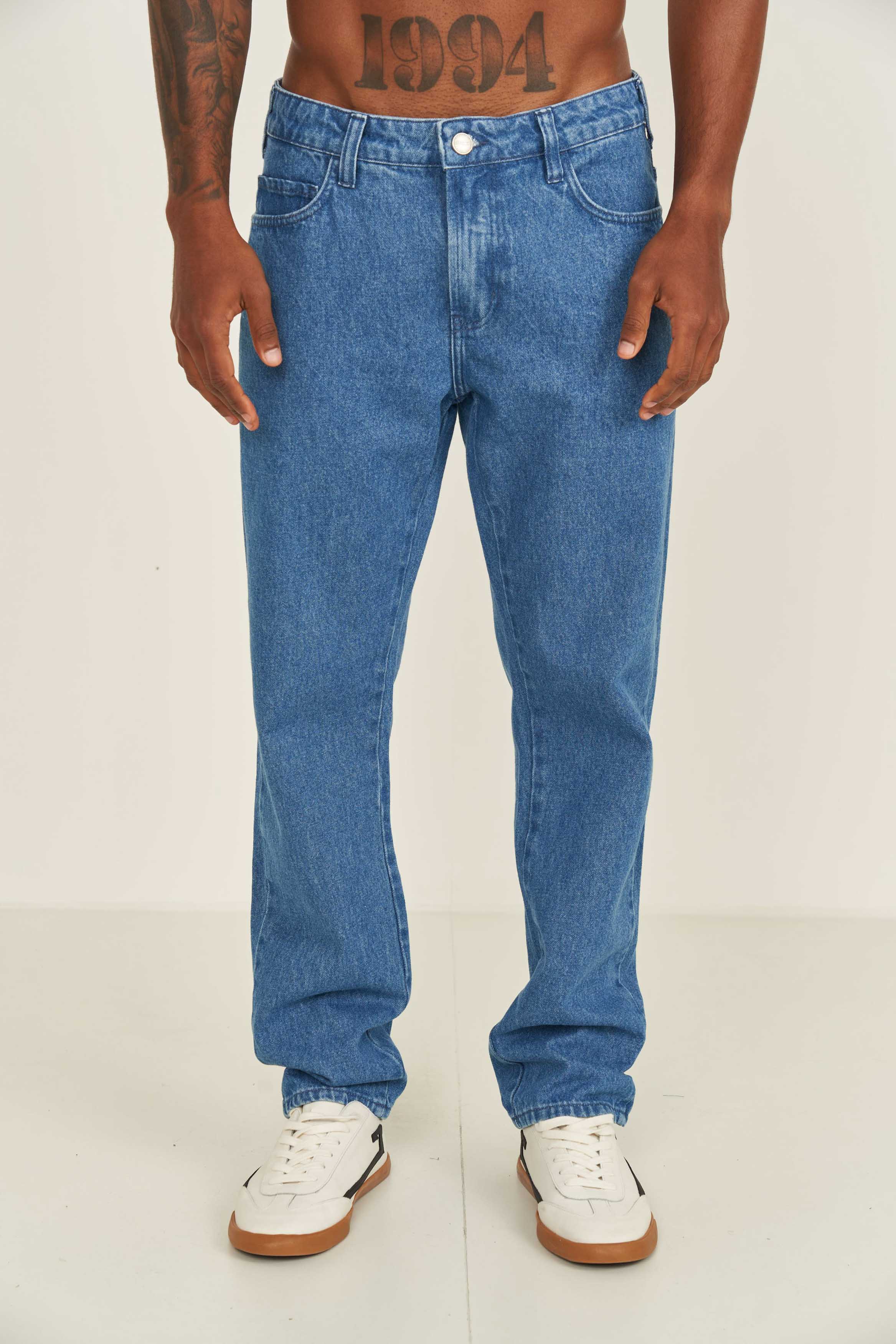 CALÇA JEANS RETA 42 INDIGO