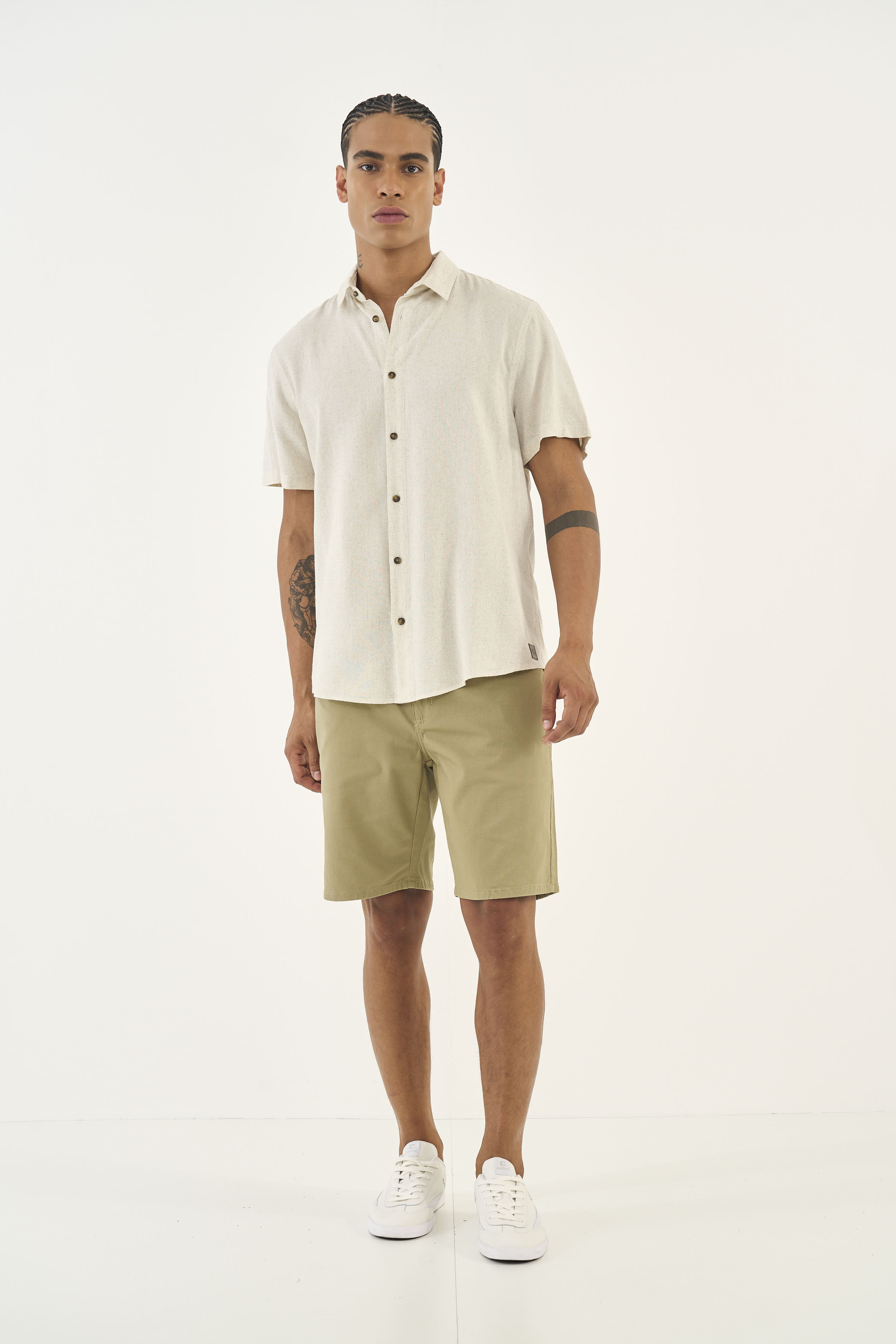 CAMISA LINHO RELAX GG BEGE TAUPE