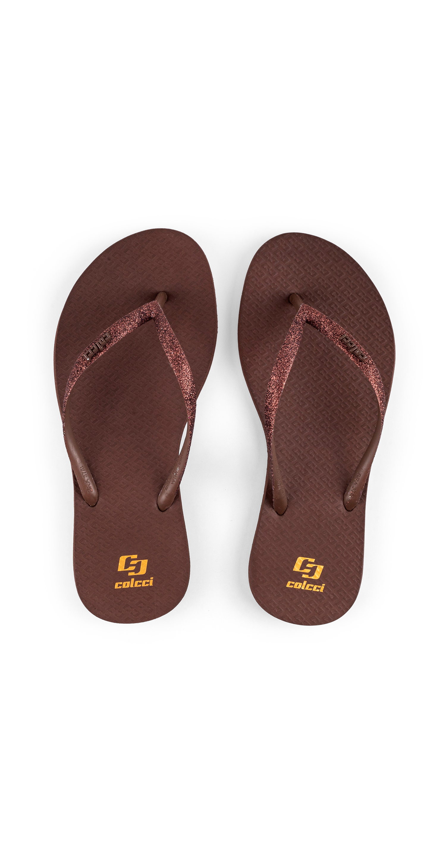 CHINELO  COLCCI GLITTER 35-36 MARROM CARVALHO