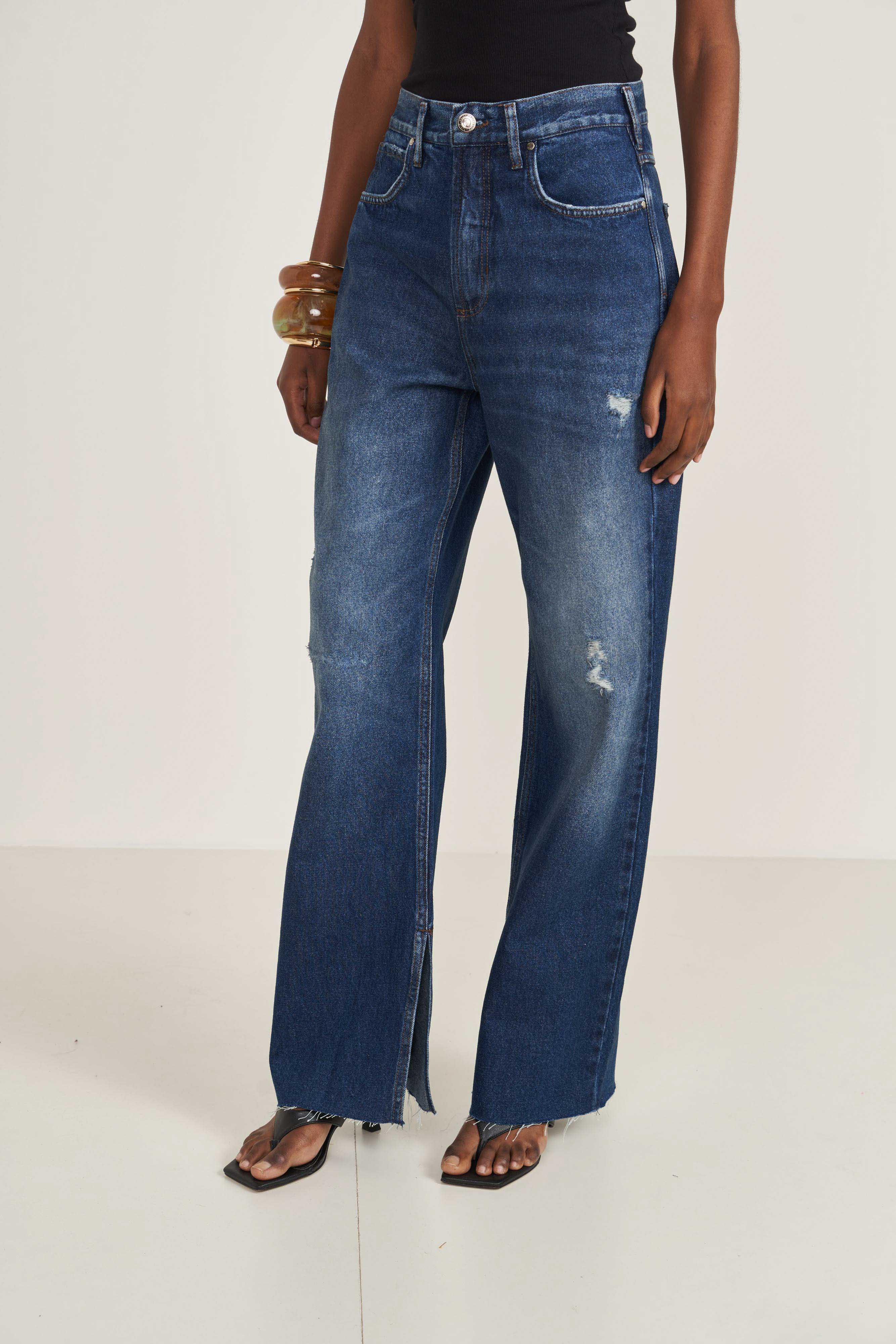 CALÇA JEANS LEONI LOW 40 INDIGO