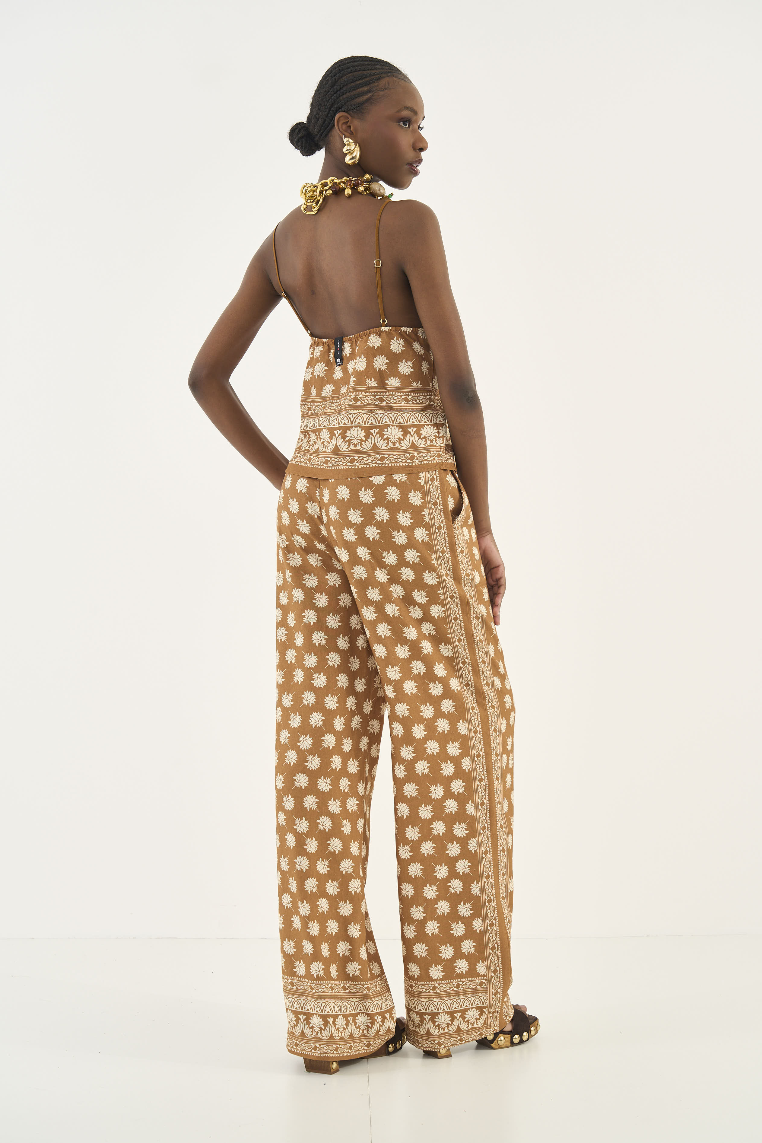 BLUSA LINHO ESTAMPADO P ARTE EM TRAM.II