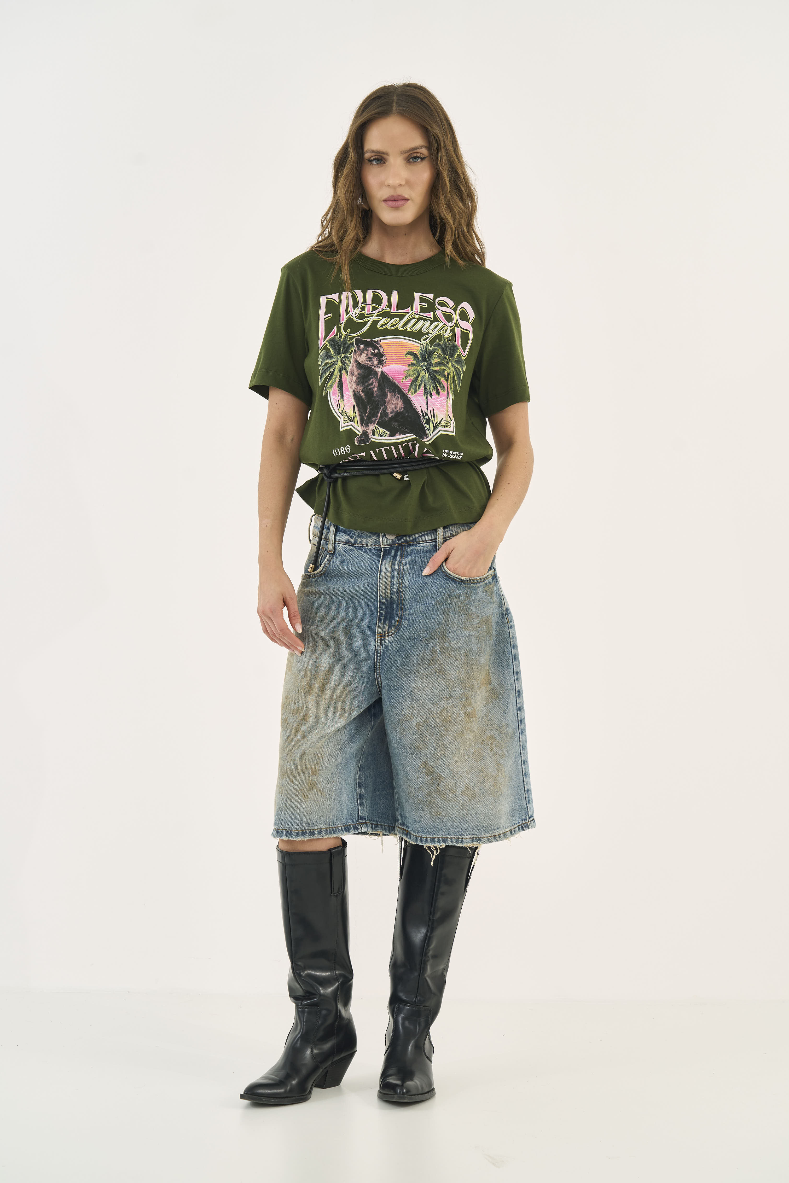 CAMISETA ESTAMPADA GG VERDE ÉDEN