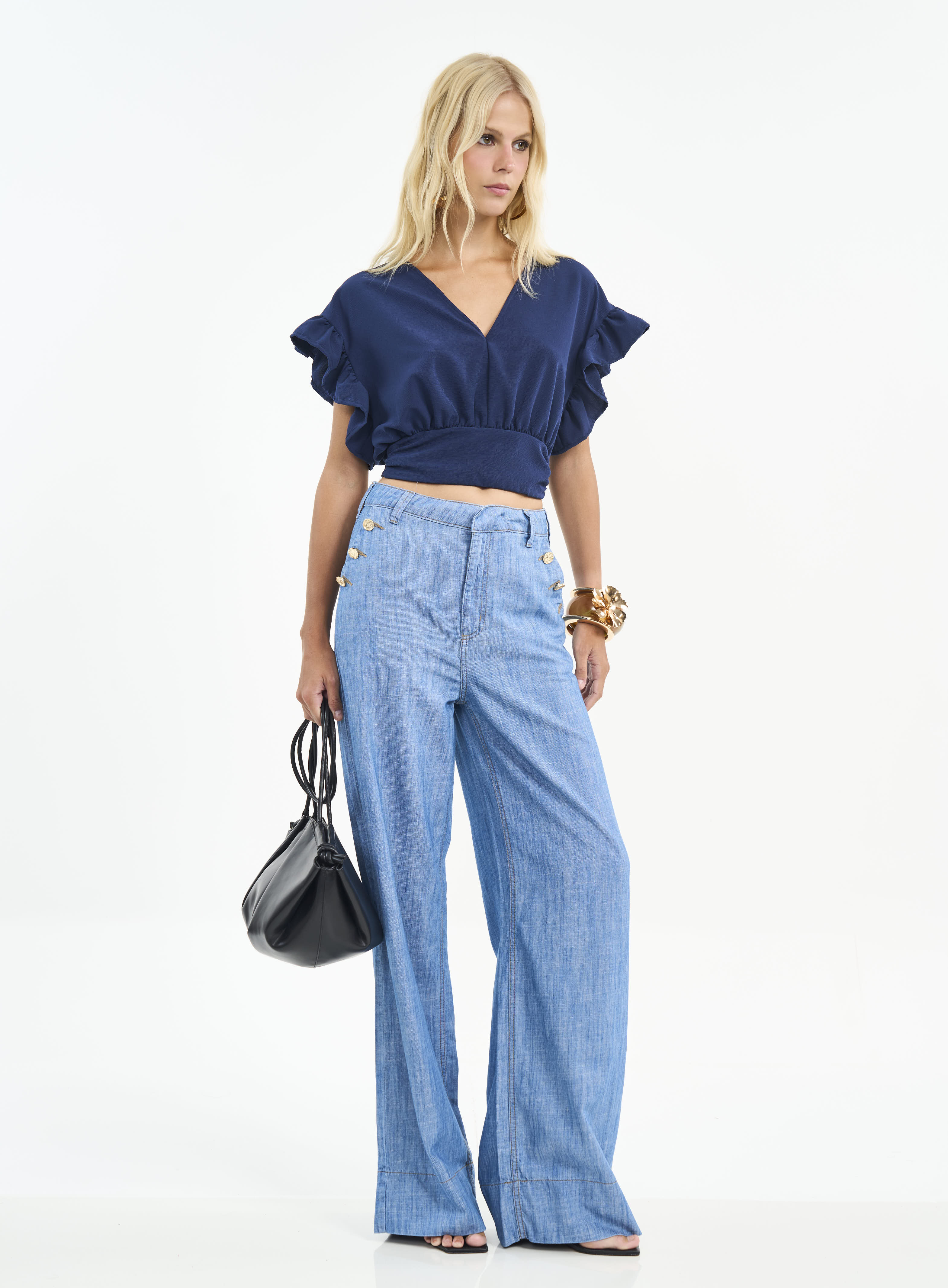 CALÇA JEANS JOANA WIDE 38 INDIGO