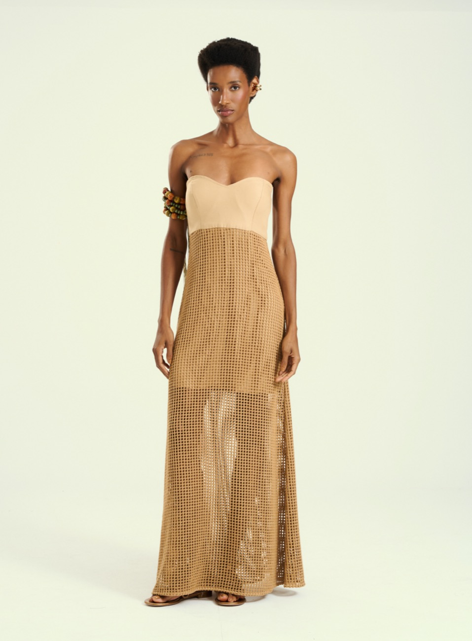 VESTIDO DETALHE LINHO G BEGE ANDIROBA