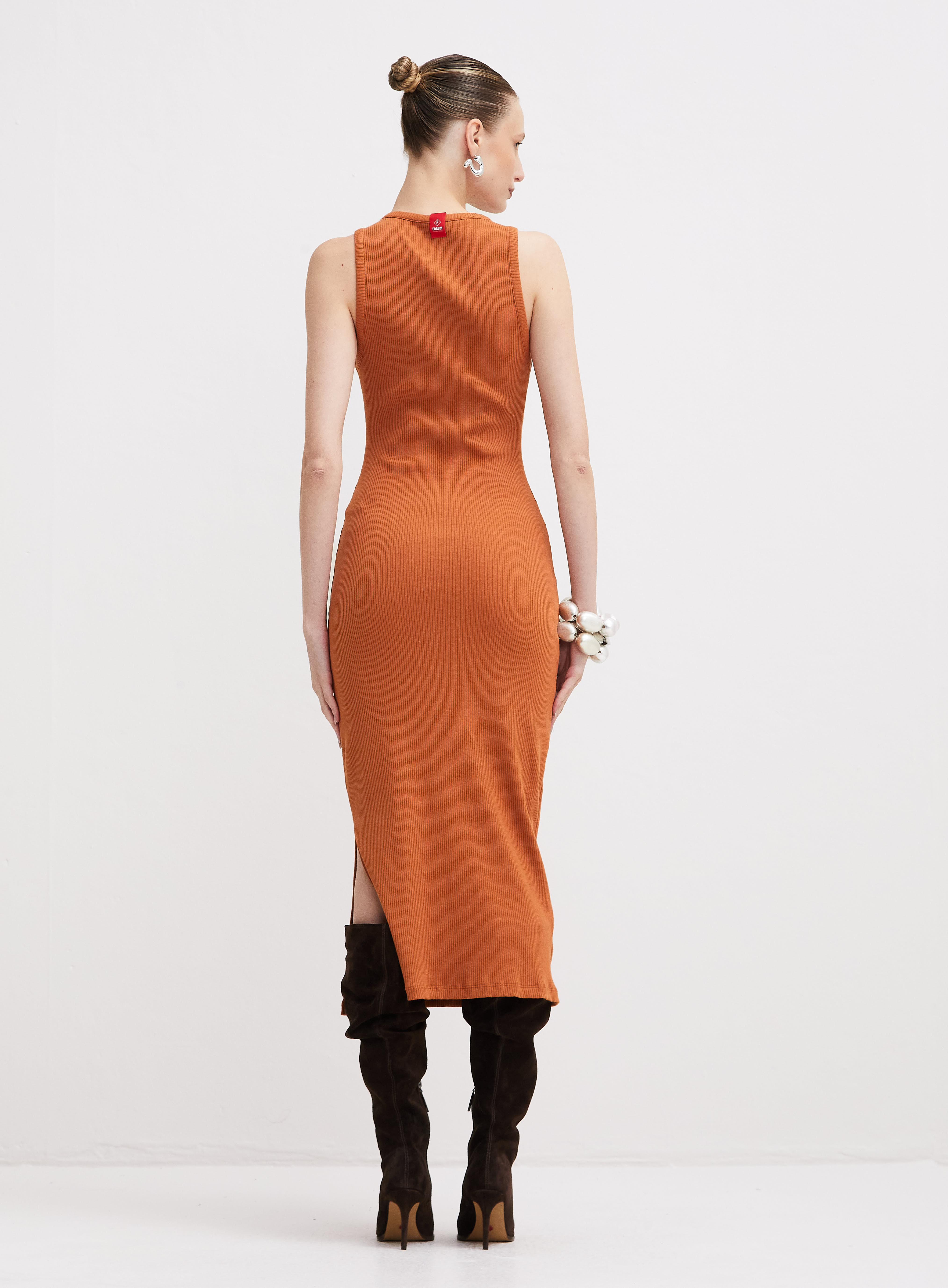 VESTIDO CANELADO G BEGE CAMILO