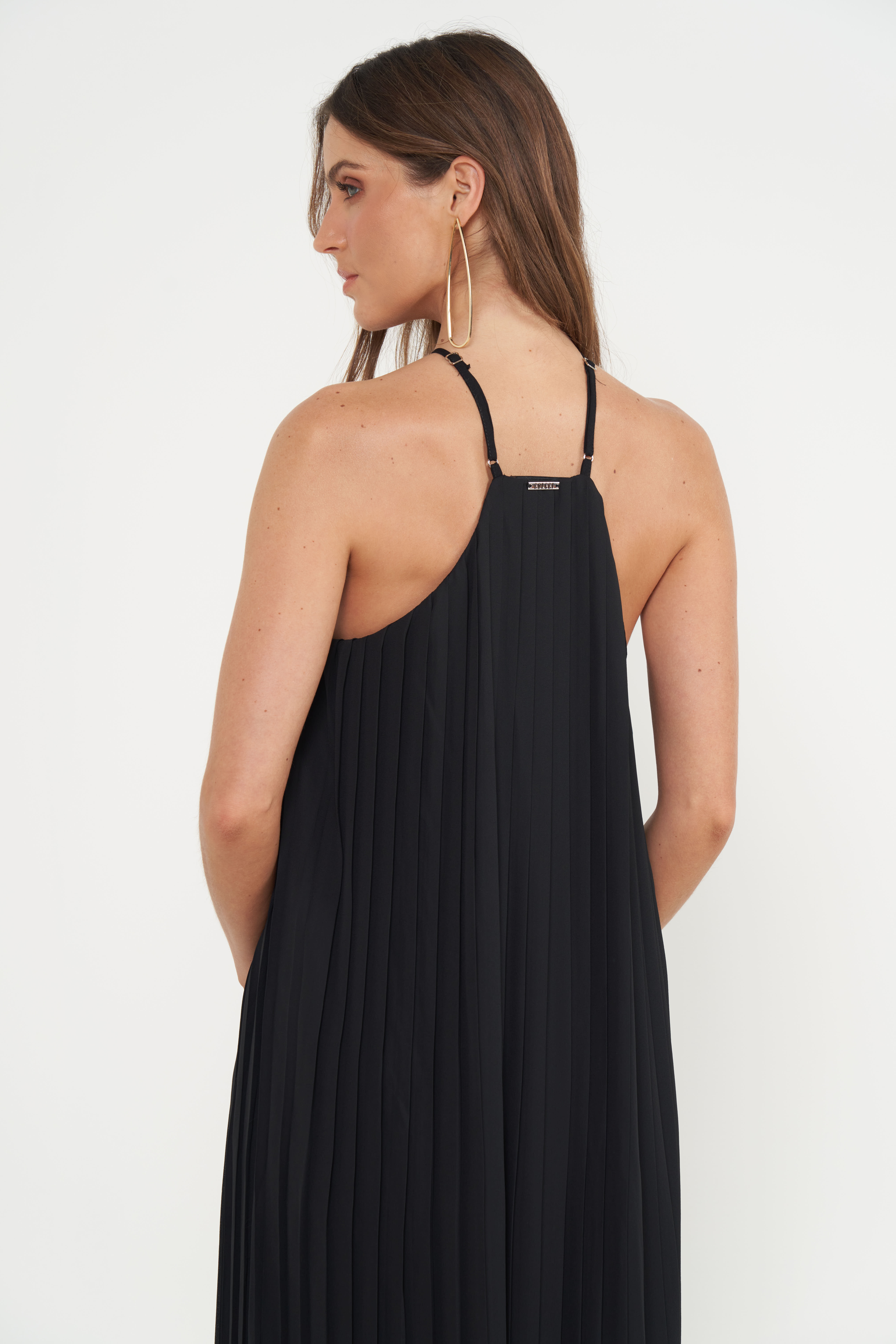 VESTIDO PLISSADO PP PRETO