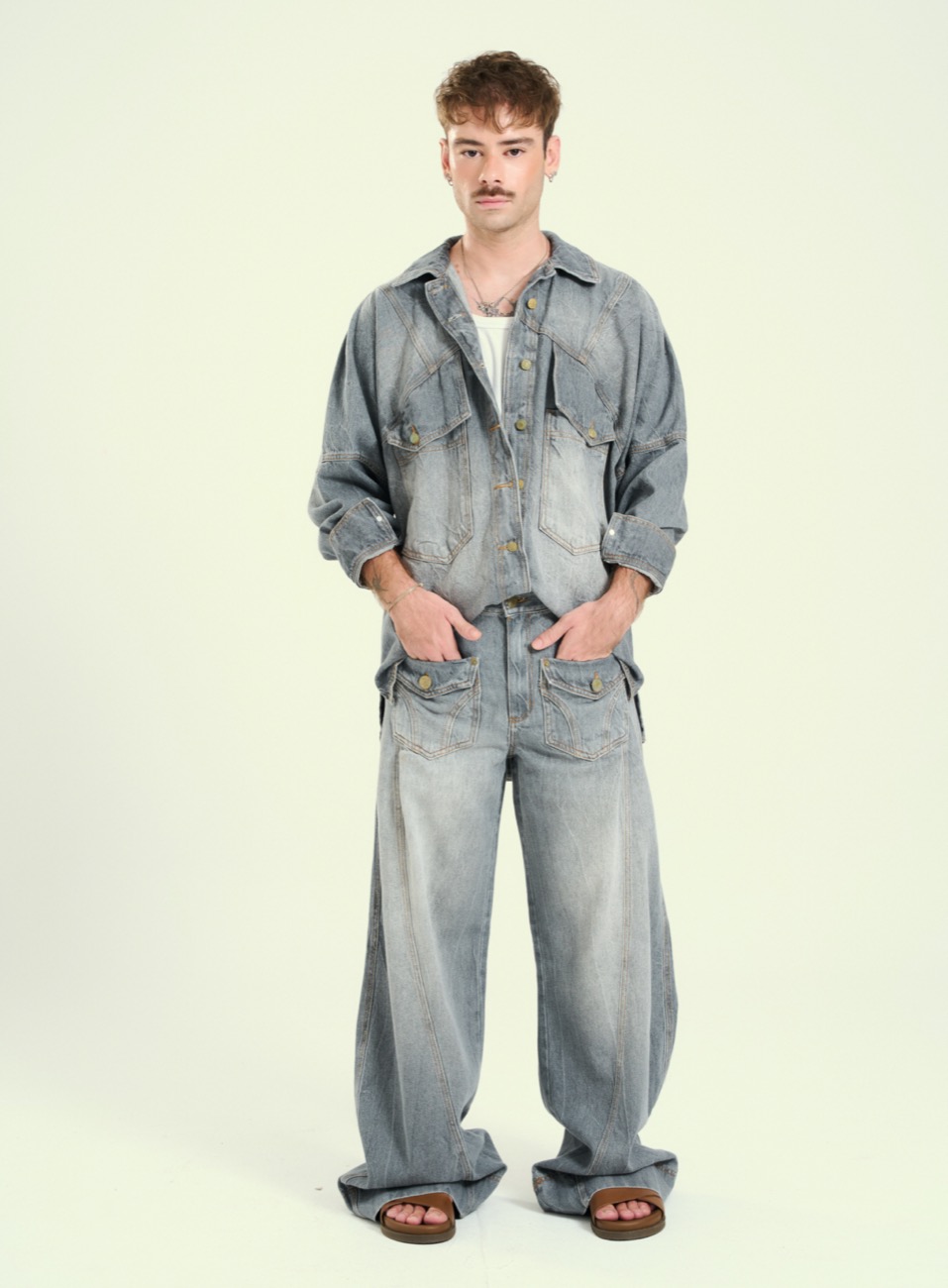 CAMISA JEANS G INDIGO CINZA
