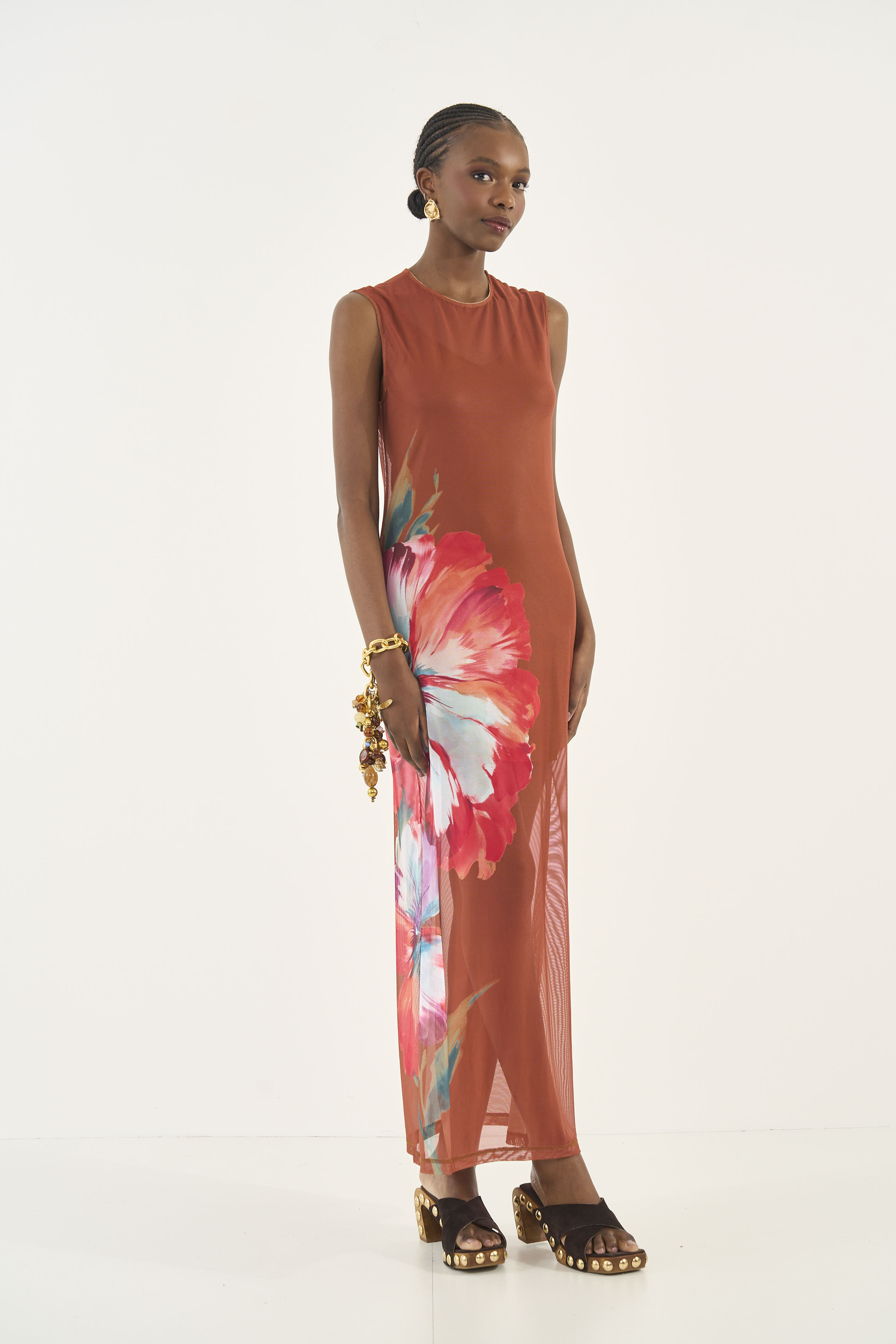 VESTIDO TULE M MARROM DROME