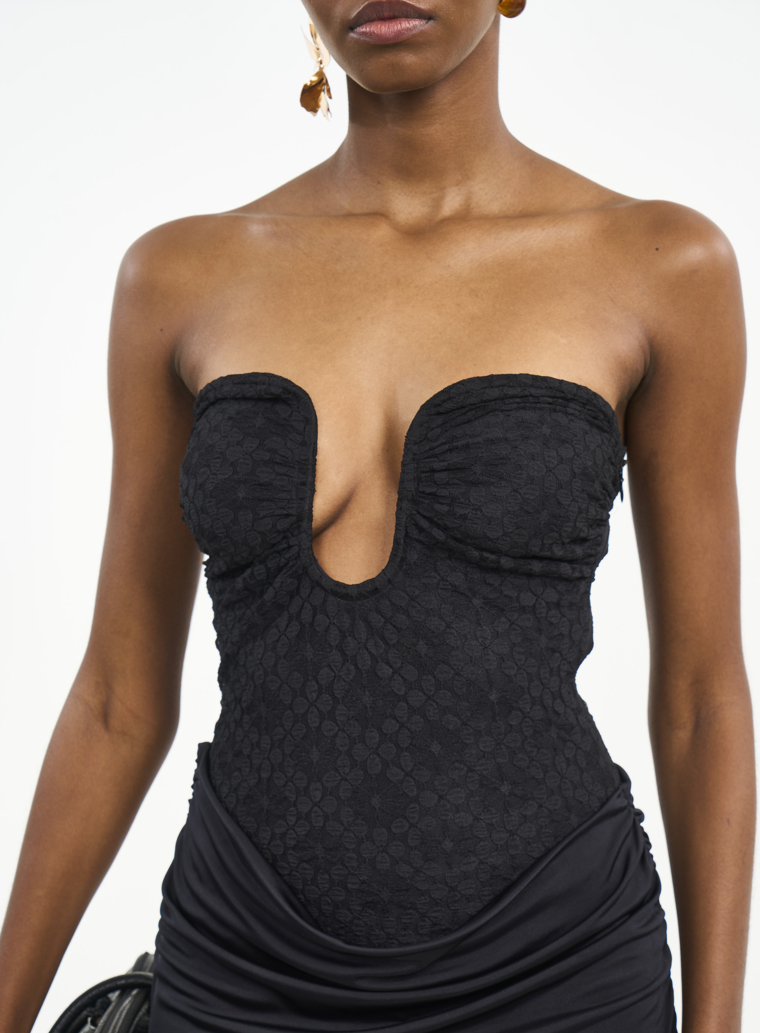 VESTIDO DETALHE RENDA G PRETO