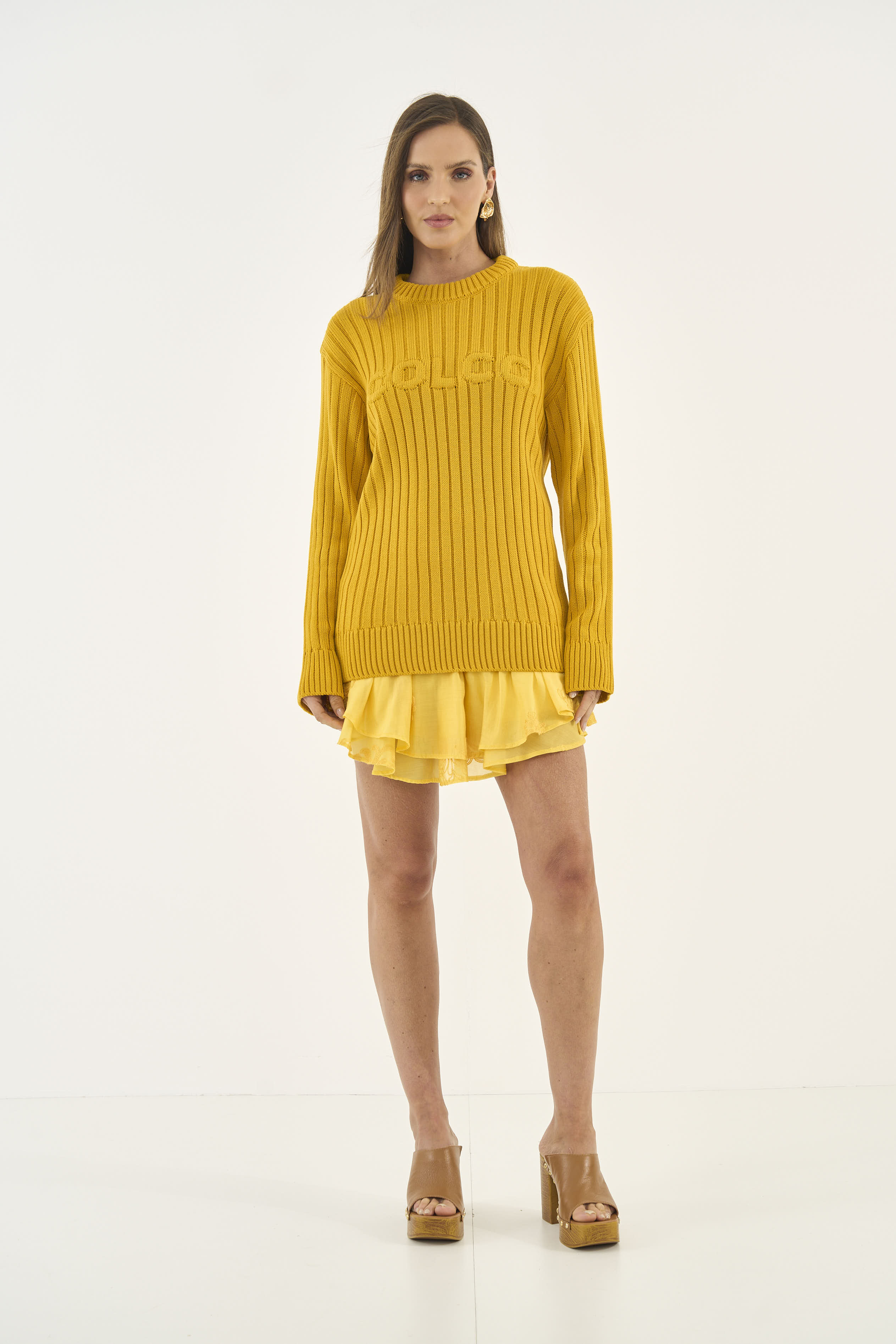 BLUSÃO TRICÔ M AMARELO SUN GLO