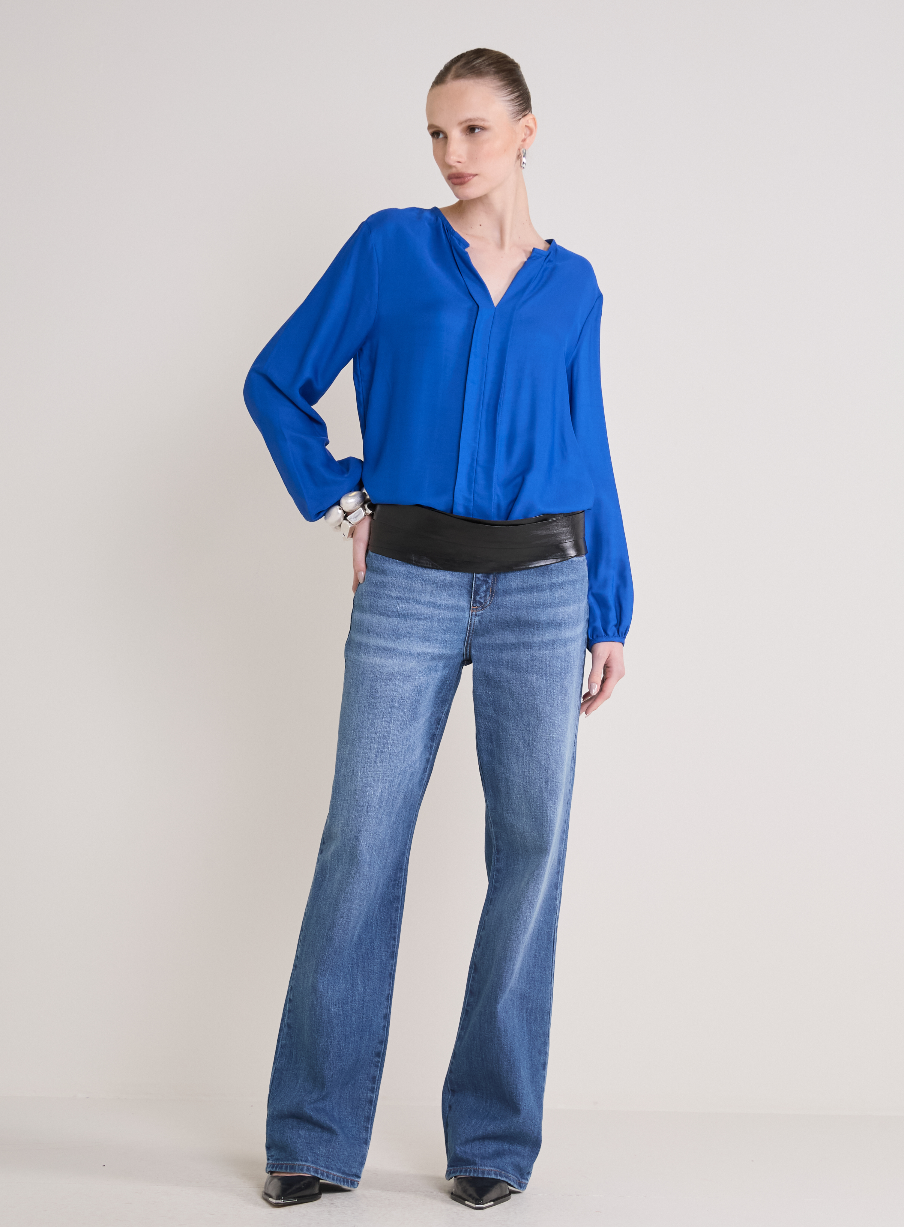 CALÇA JEANS RAQUEL WIDE LEG STRETCH 44 INDIGO