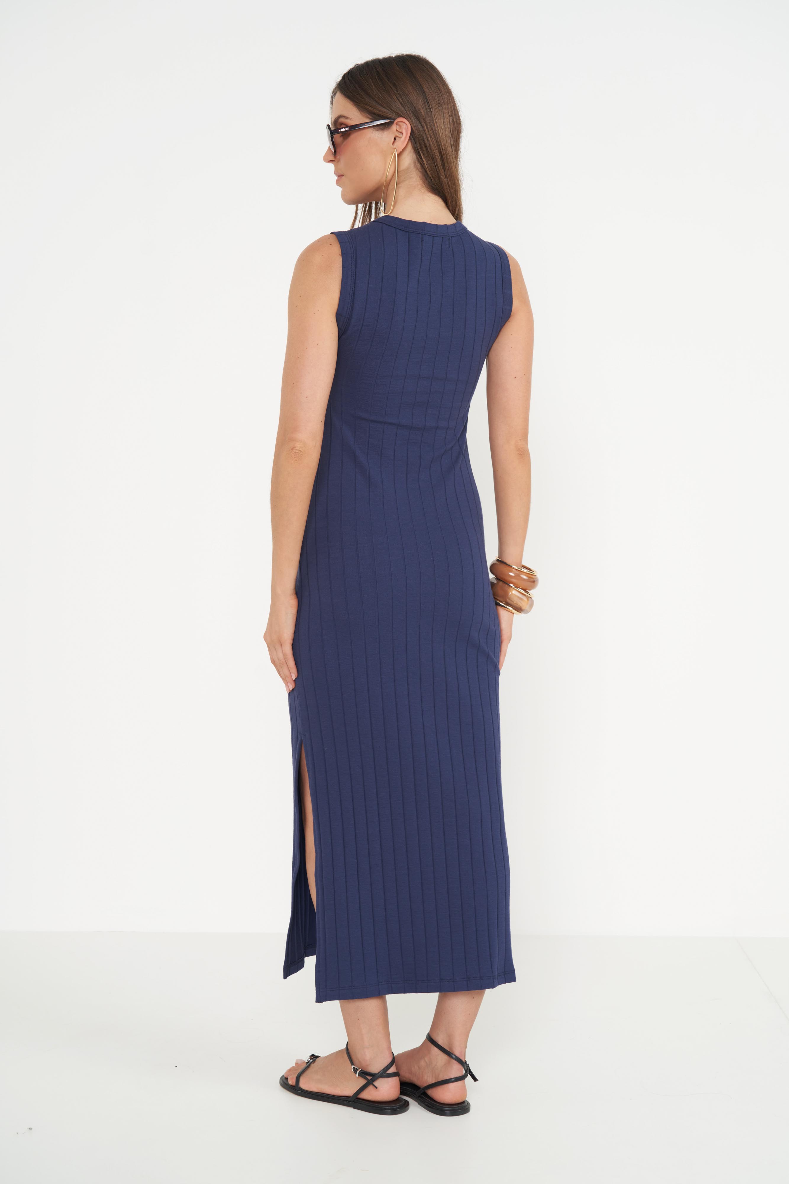 VESTIDO CANELADO G AZUL DARKNESS