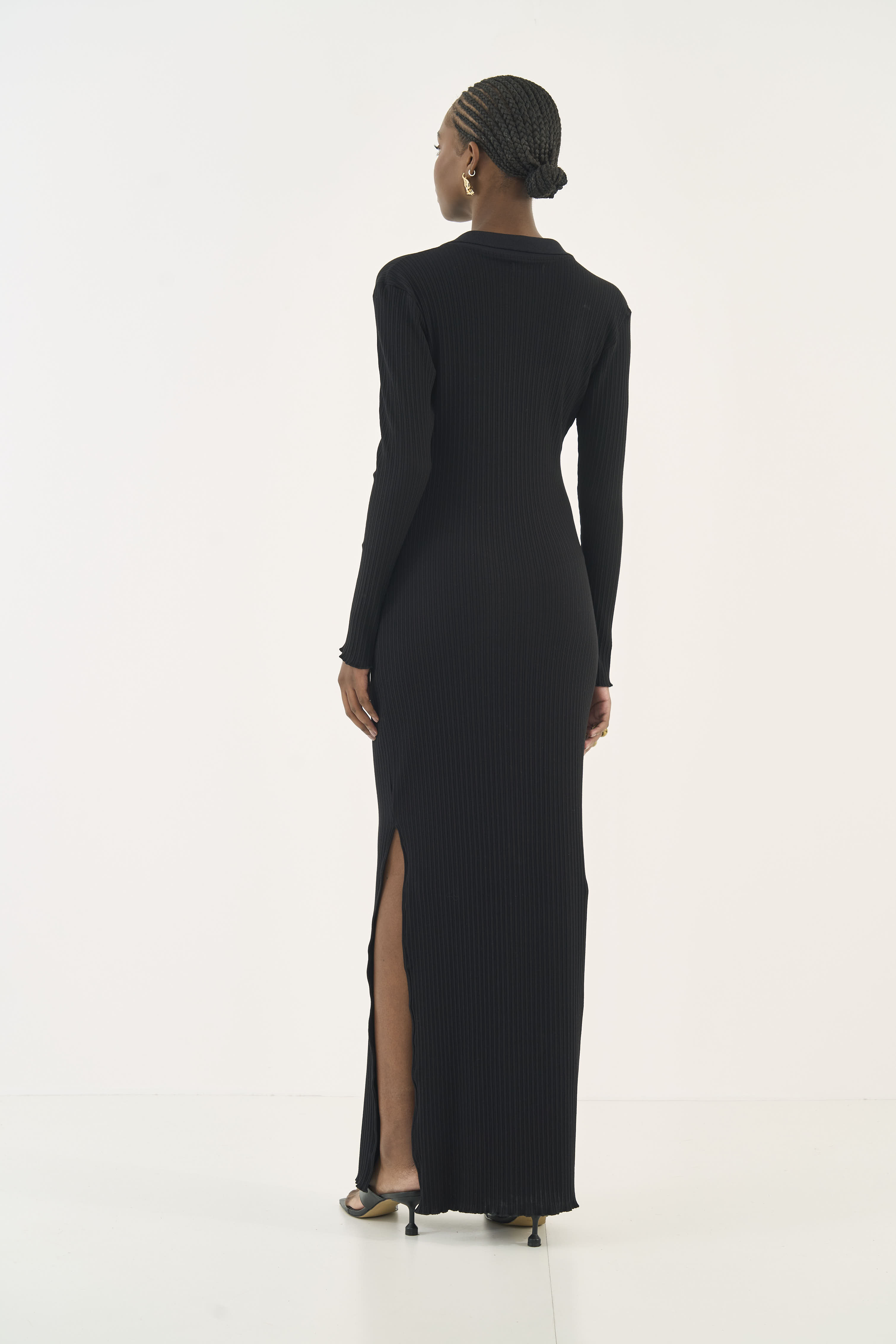 VESTIDO CANELADO G PRETO