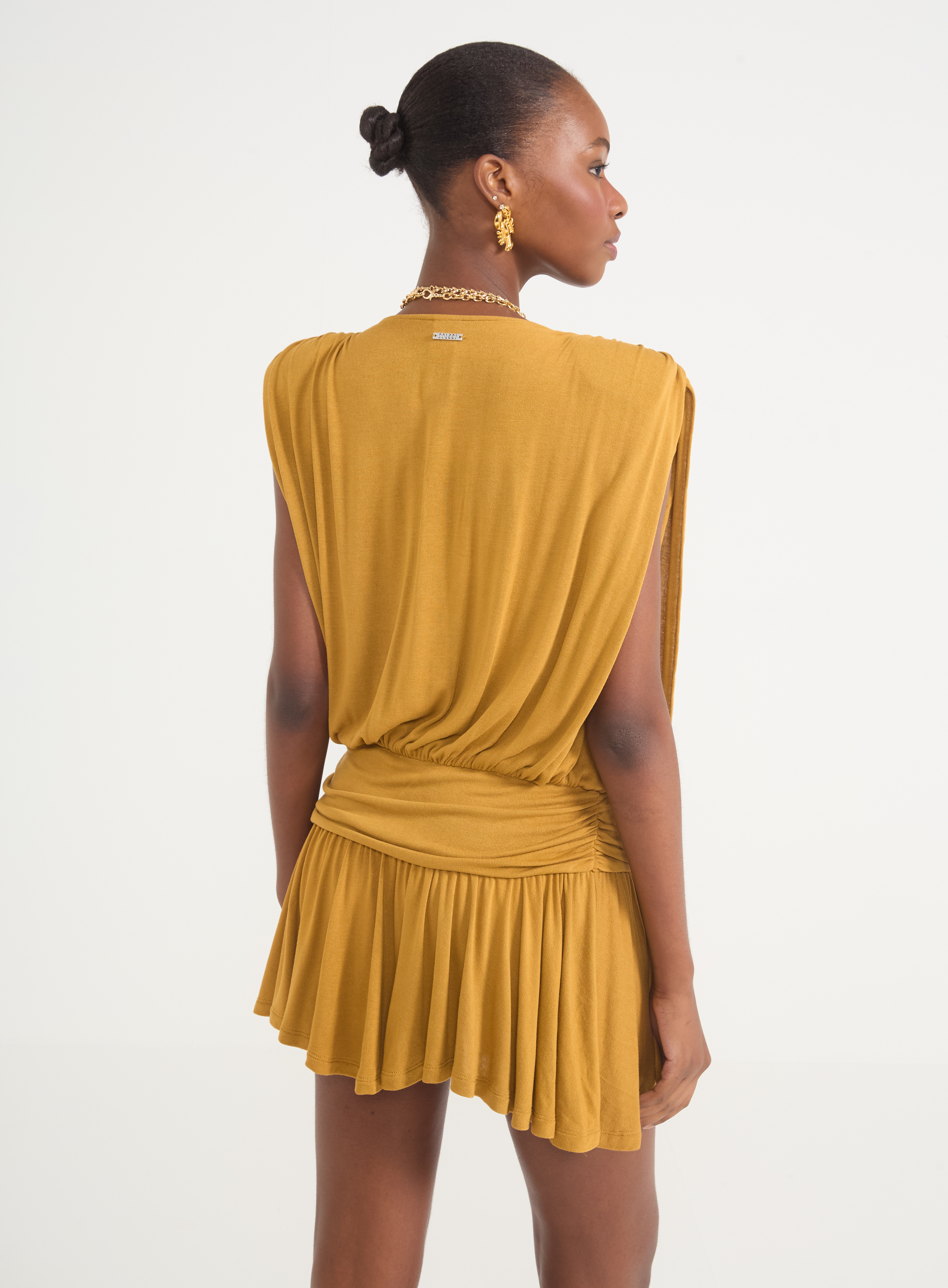 VESTIDO COLCCI M AMARELO OLD GOLD
