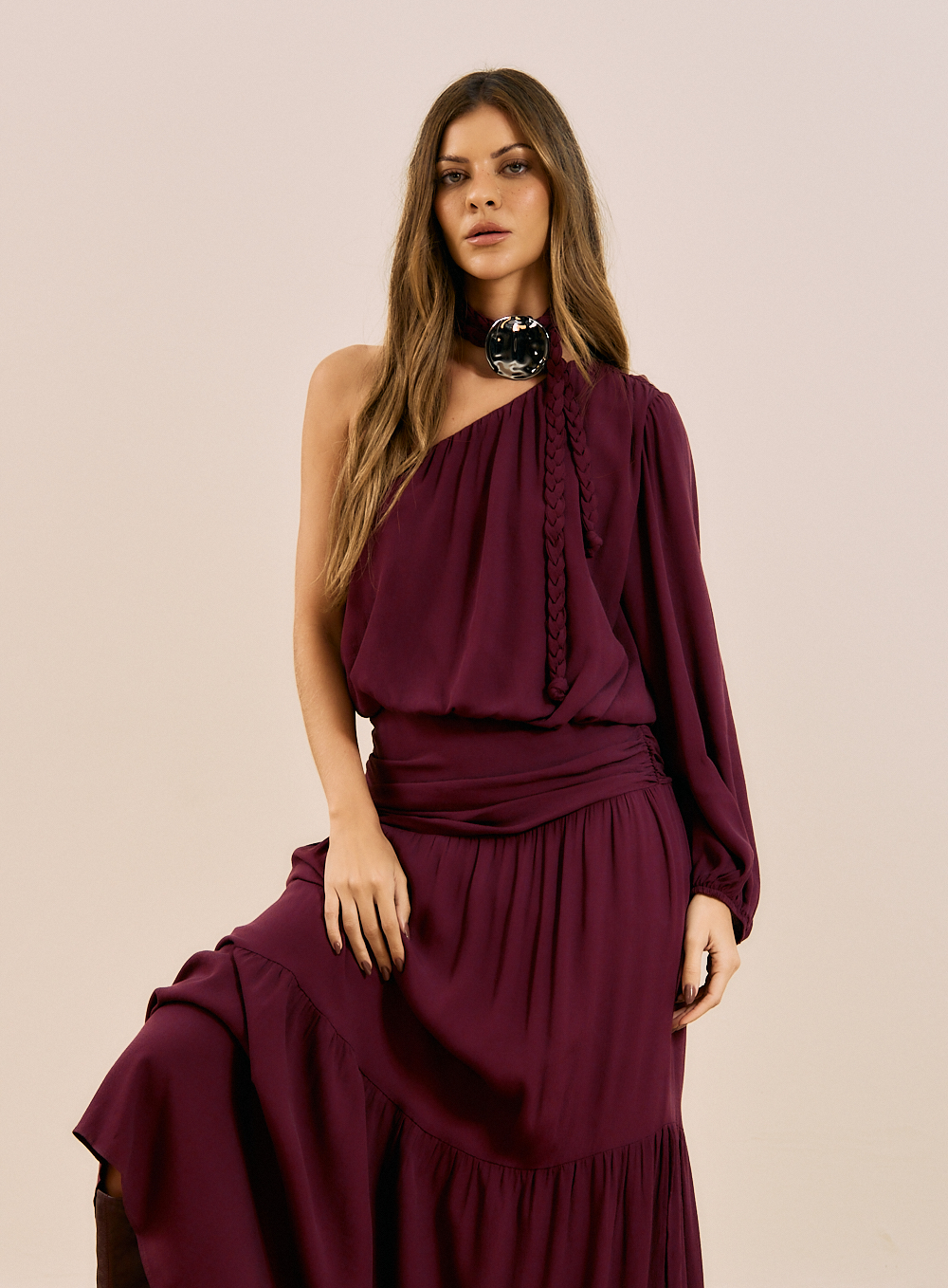 VESTIDO OPEN G BORDO MISTERY