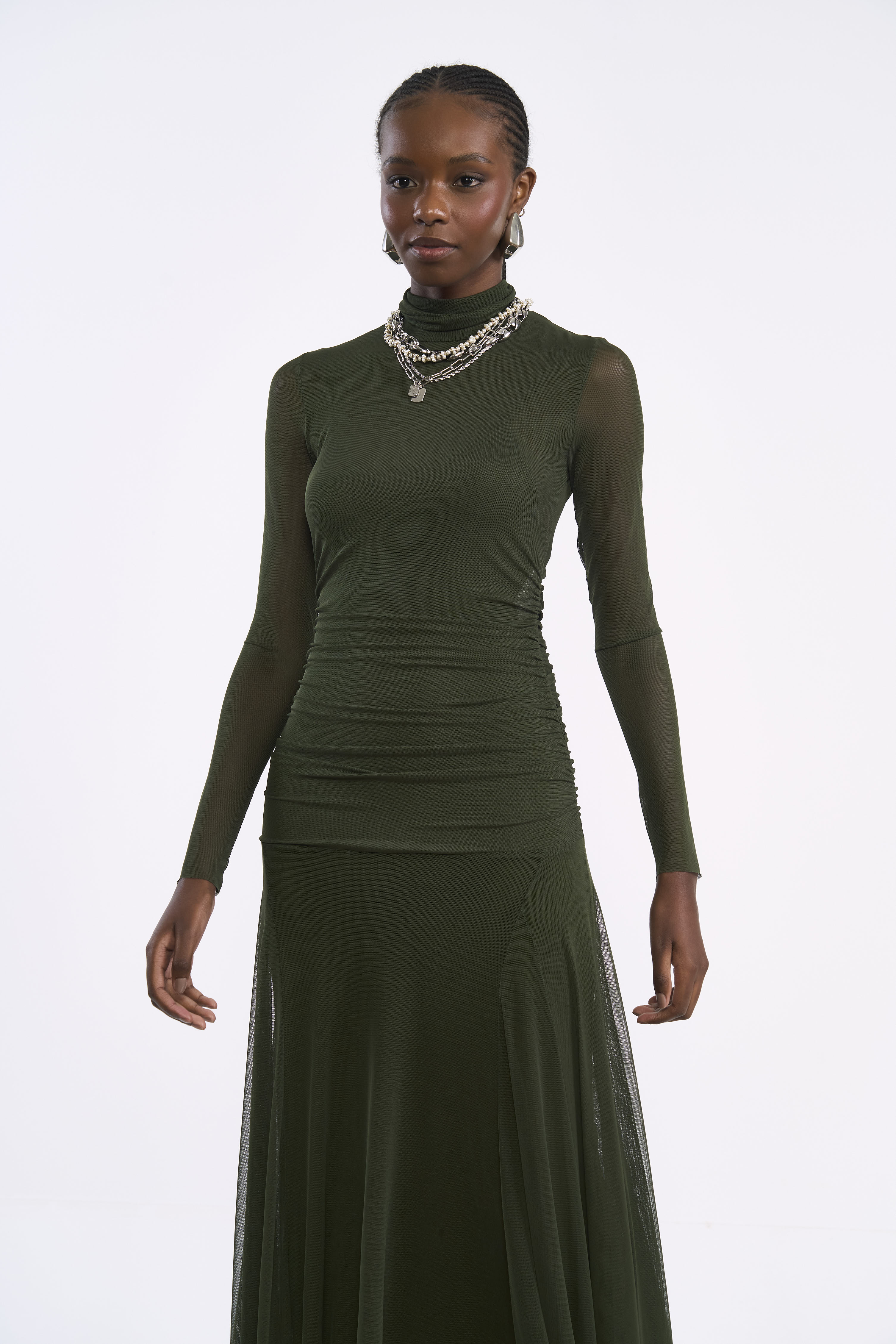 VESTIDO TULE G VERDE ÉDEN