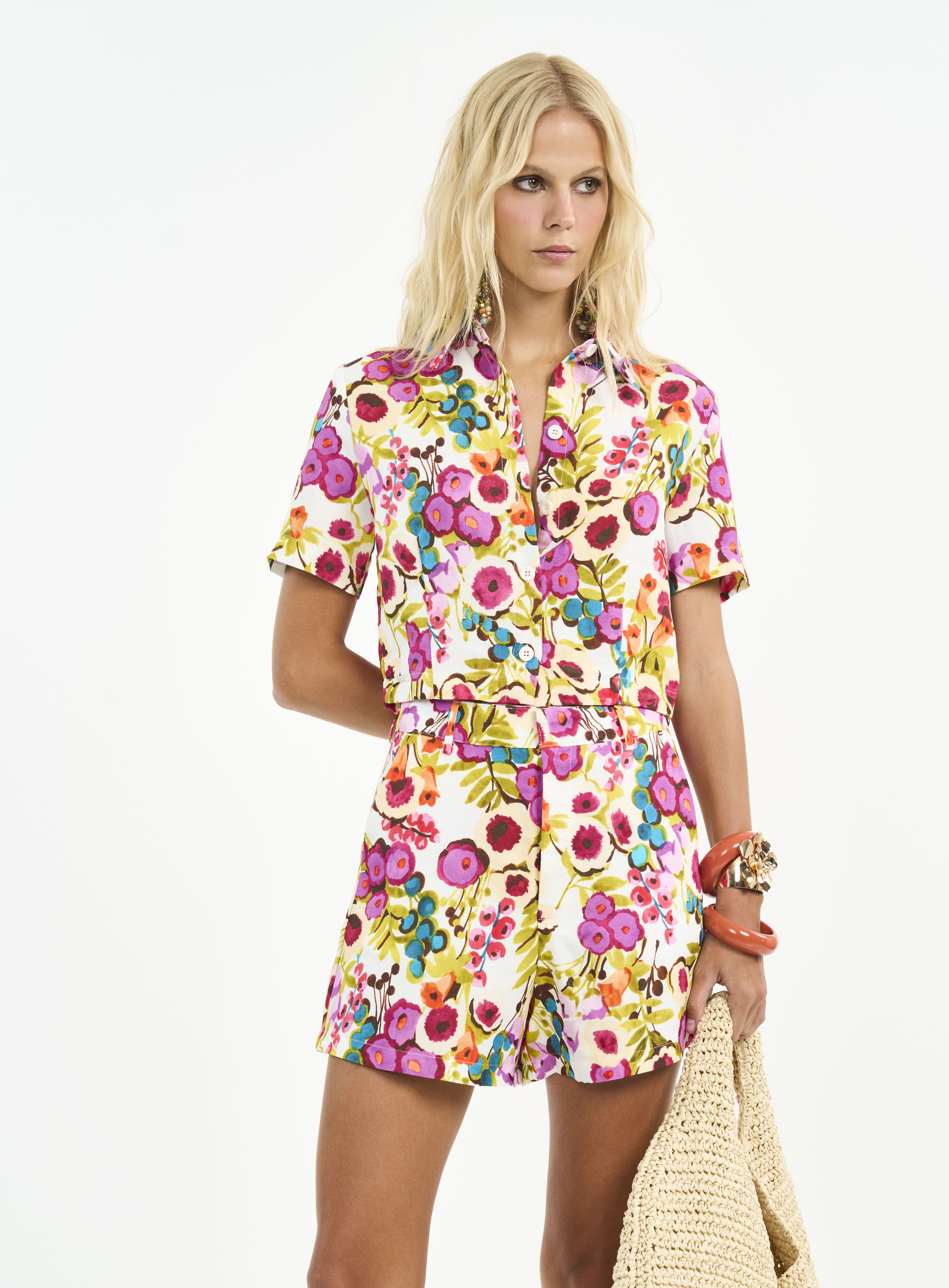 CAMISA LINHO ESTAMPADA M FLEUR VIVE