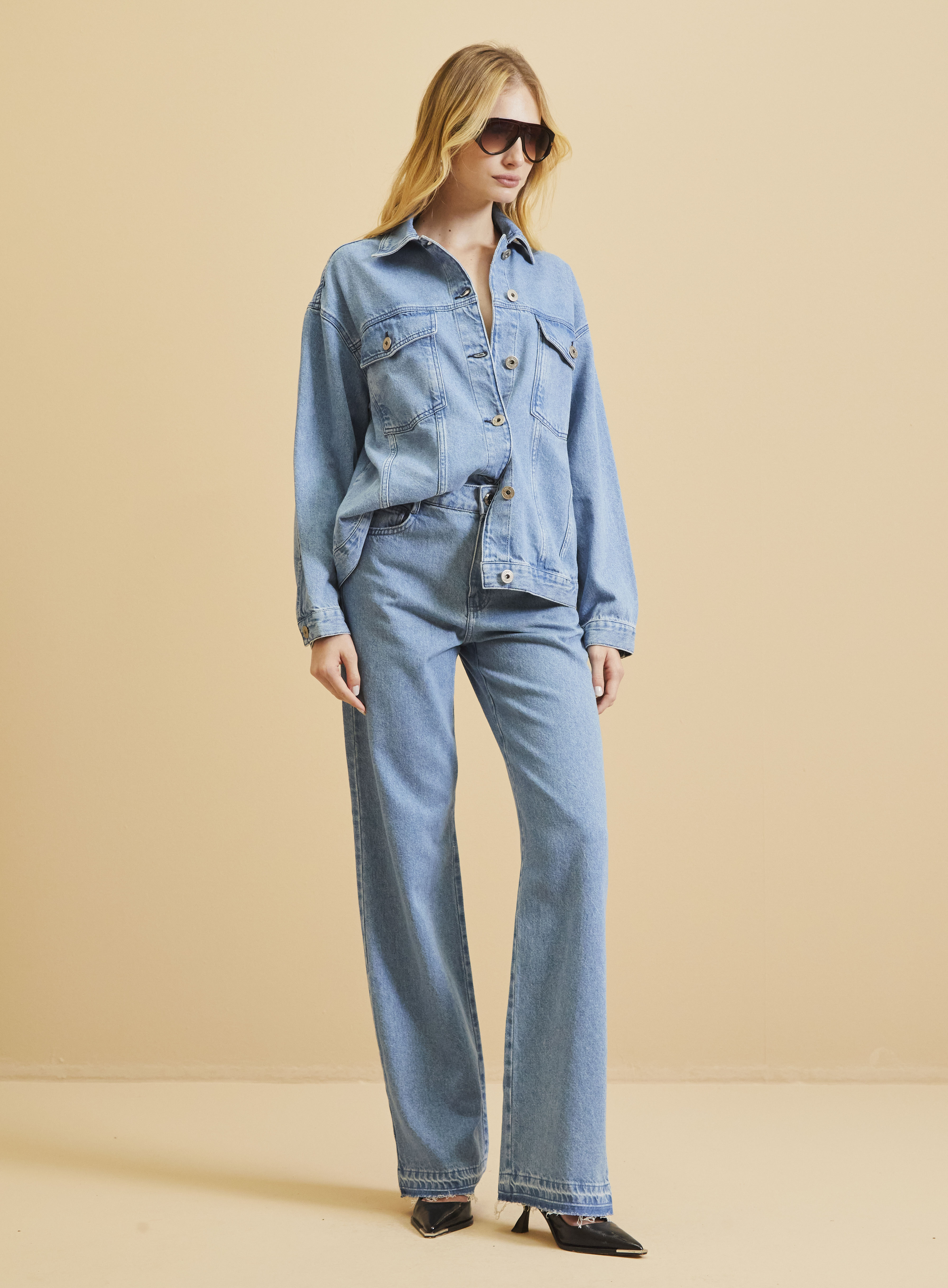 CALÇA JEANS RAQUEL WIDE LEG 38 INDIGO