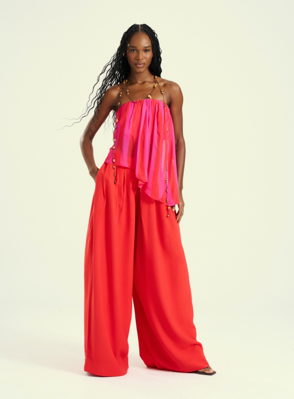 CALÇA OPEN GG VERMELHO LUXURY