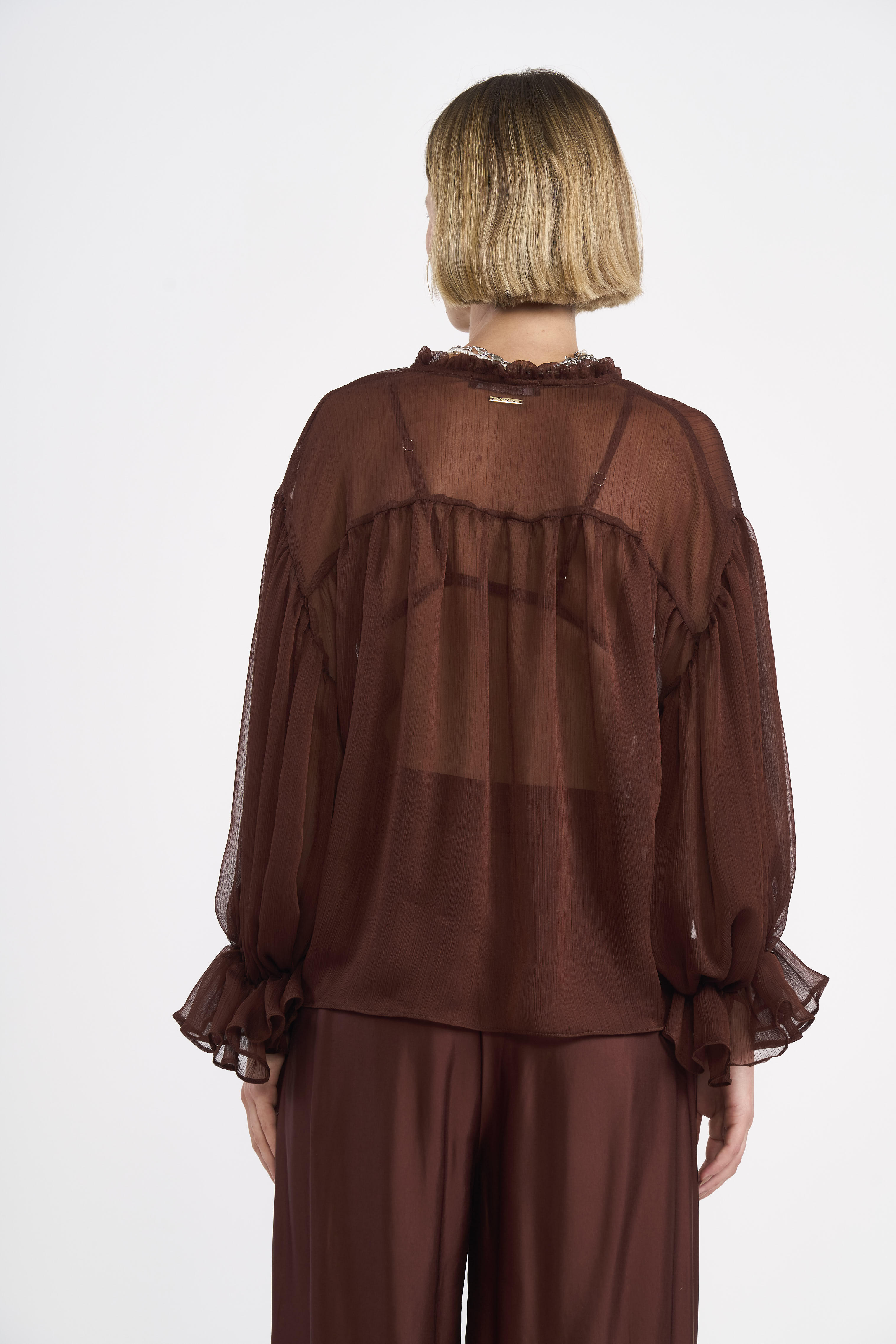 BLUSA COLCCI M MARROM BEATEN BROWN
