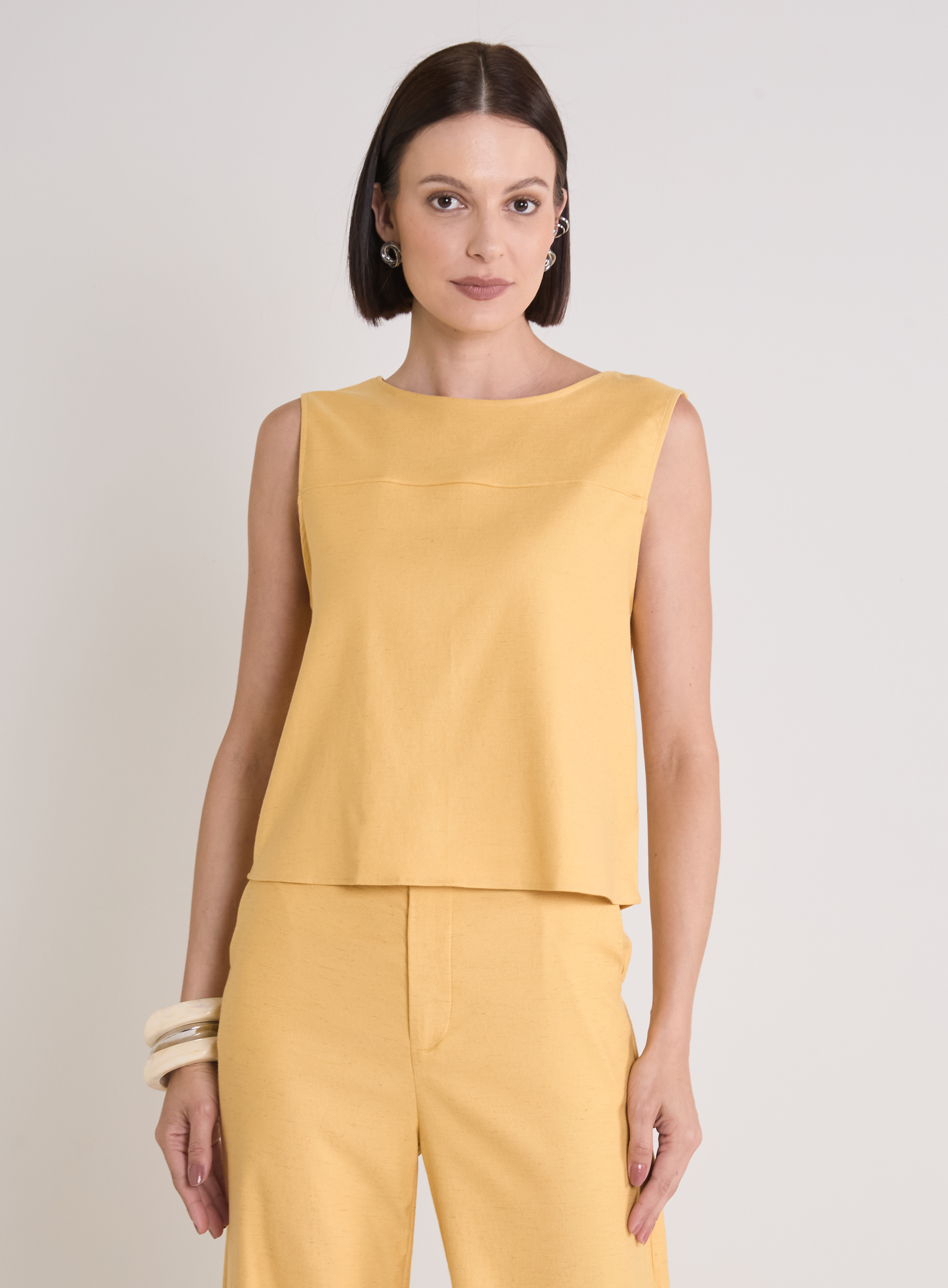 BLUSA LINHO PP AMARELO PRAINHA