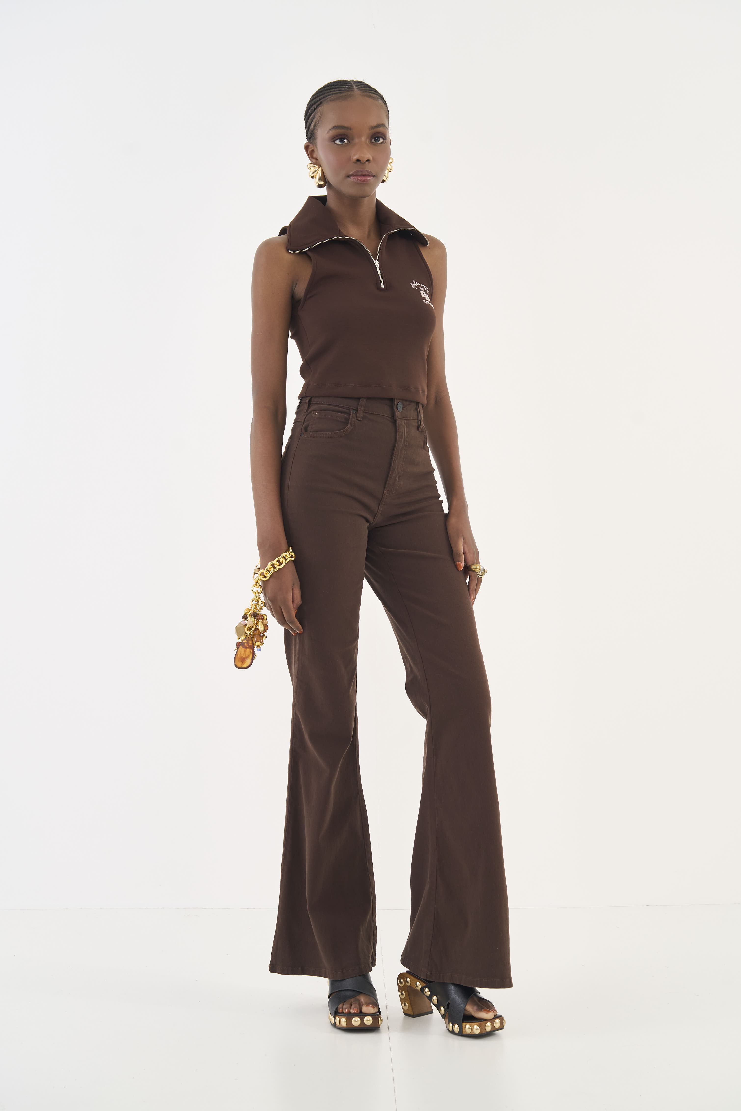 CALÇA SARJA BRUNA BOOT CUT 36 PRETO
