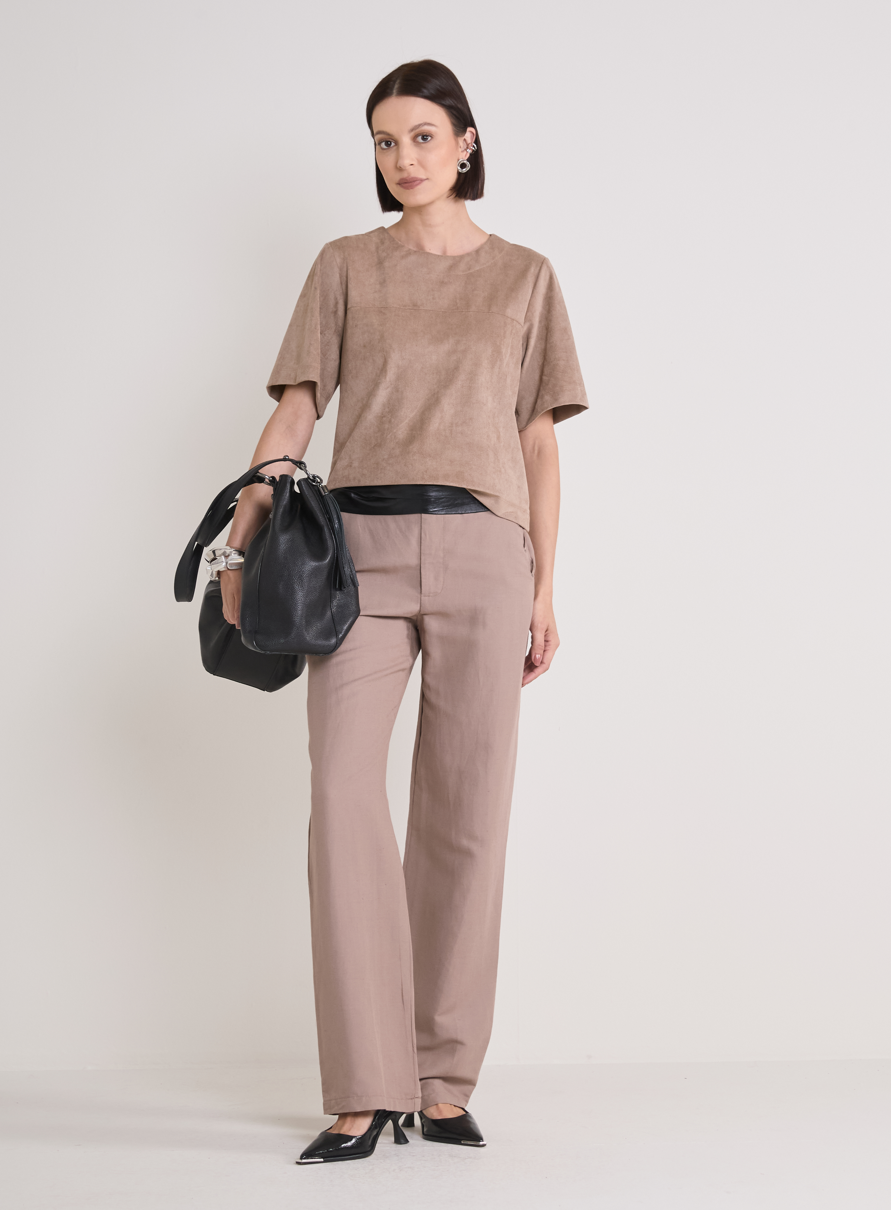 BLUSA SUEDE G MARROM NOZ MOSCADA