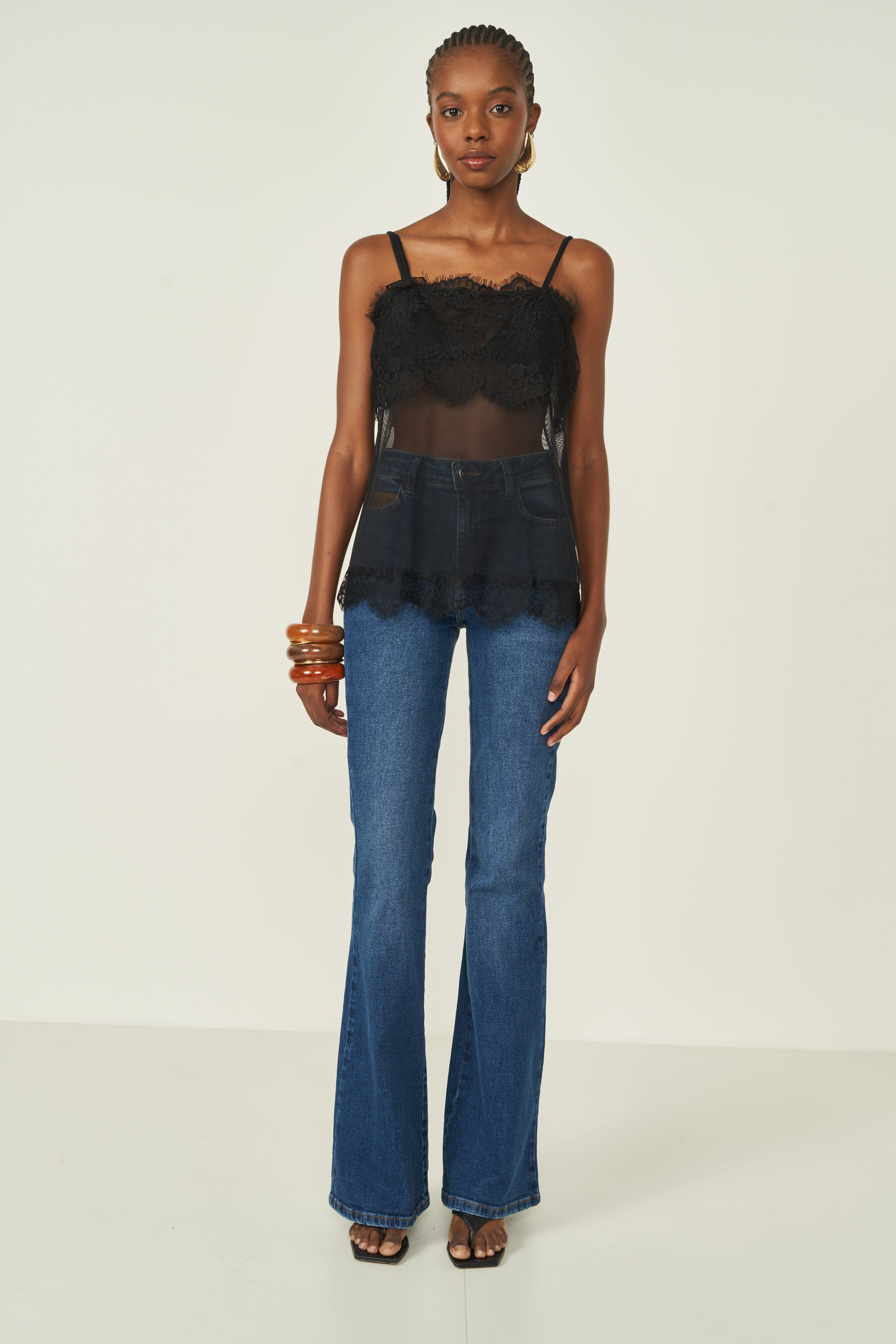 CALÇA JEANS BIA FLARE 44 INDIGO